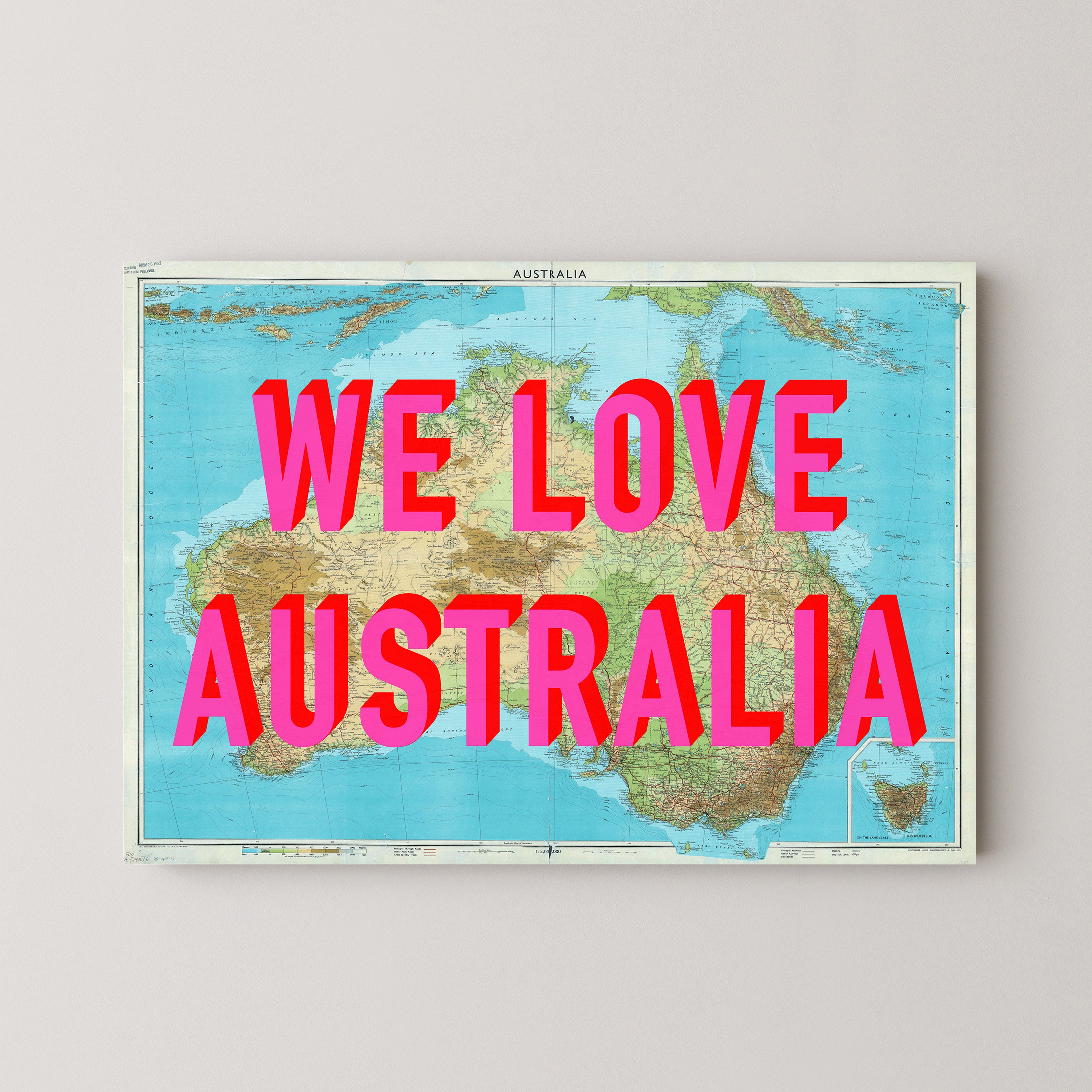 Australia Pop Art Map Print (landscape)