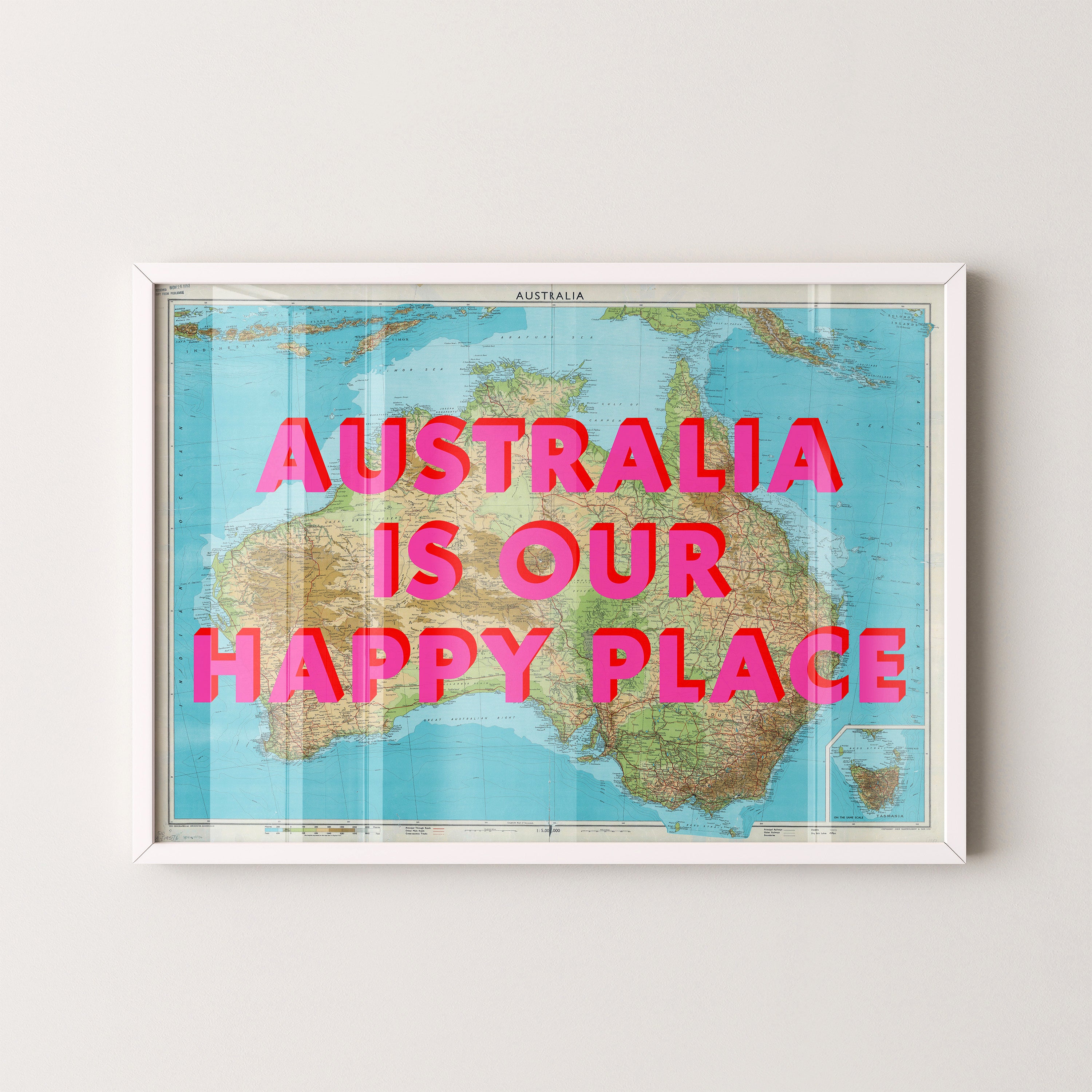 Australia Pop Art Map Print (landscape)