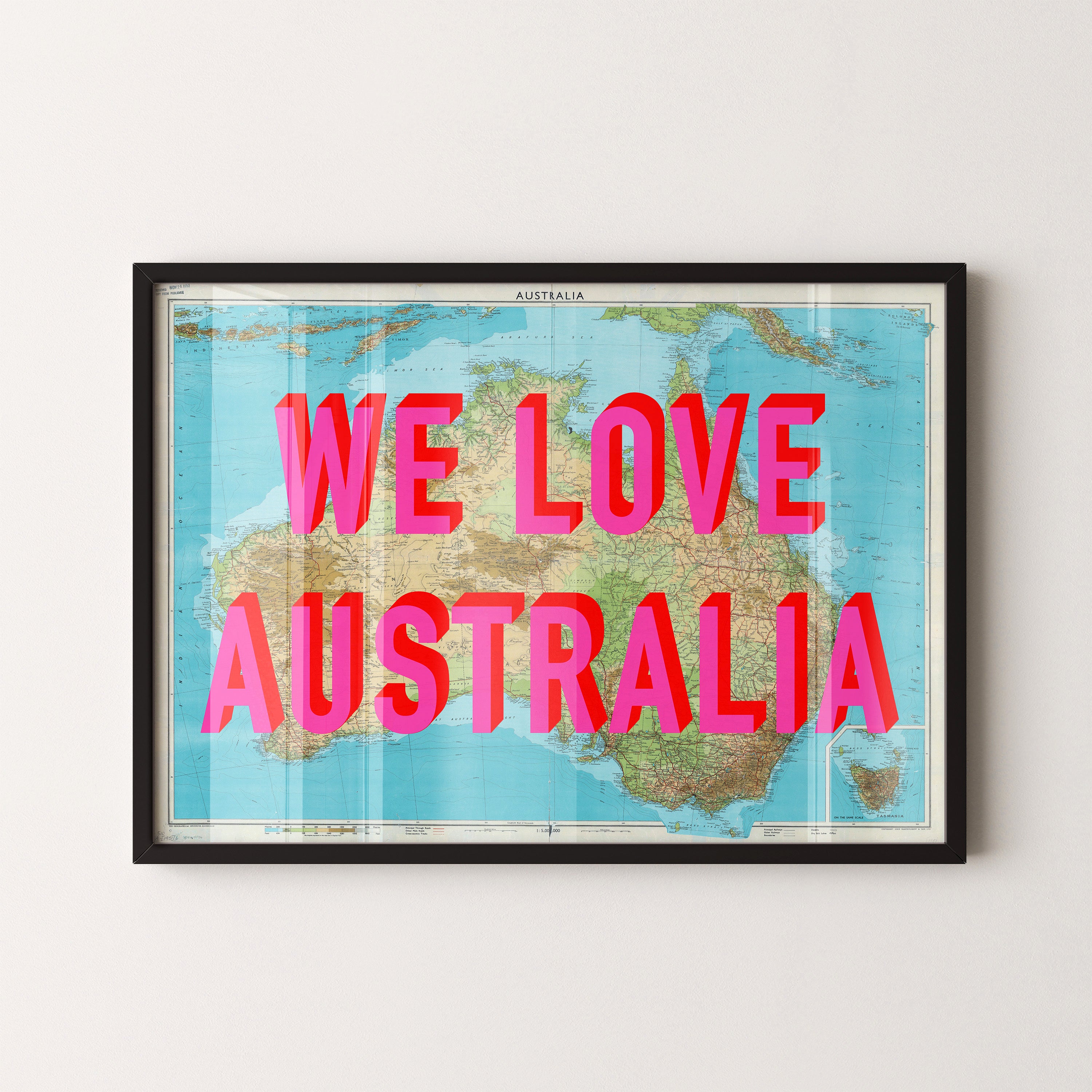 Australia Pop Art Map Print (landscape)