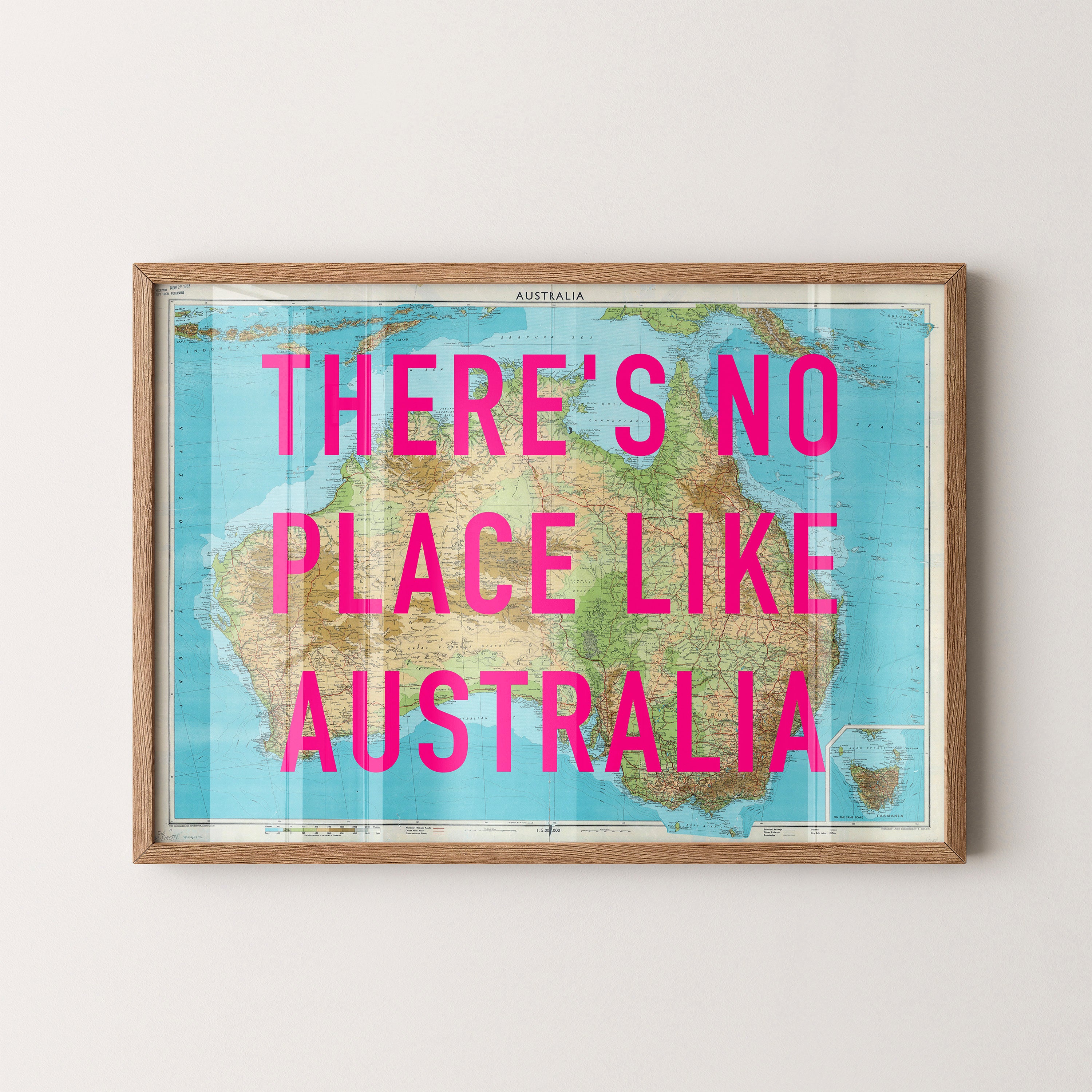 Australia Pop Art Map Print (landscape)