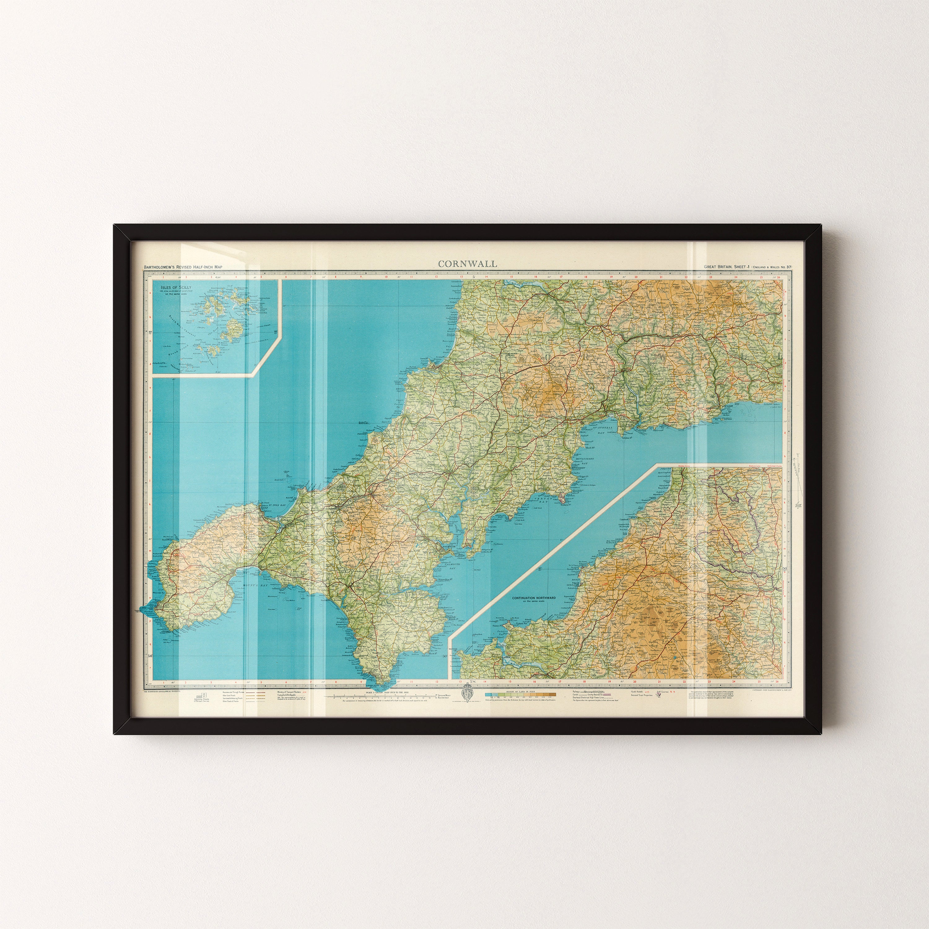 Cornwall Pop Art Map Print (landscape)