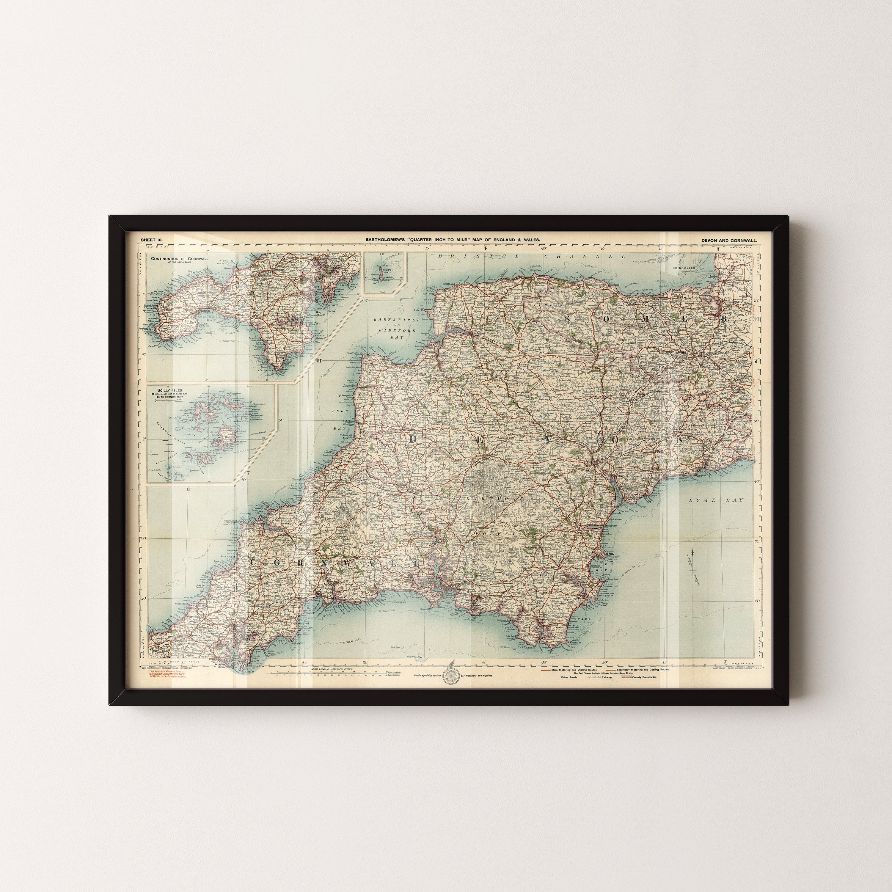 Devon Pop Art Map Print (landscape)