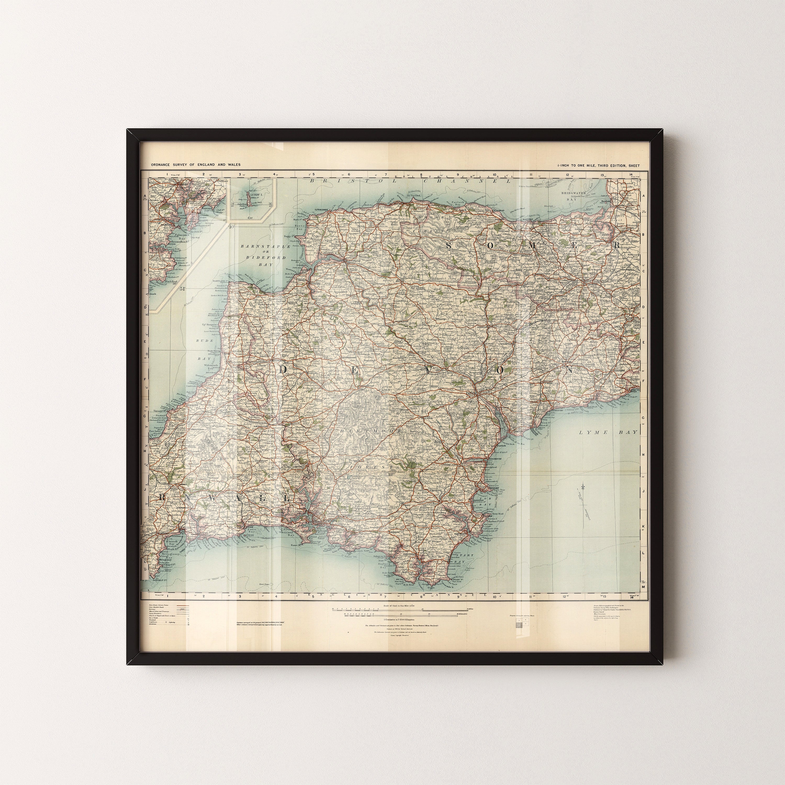Devon Pop Art Map Print (square)