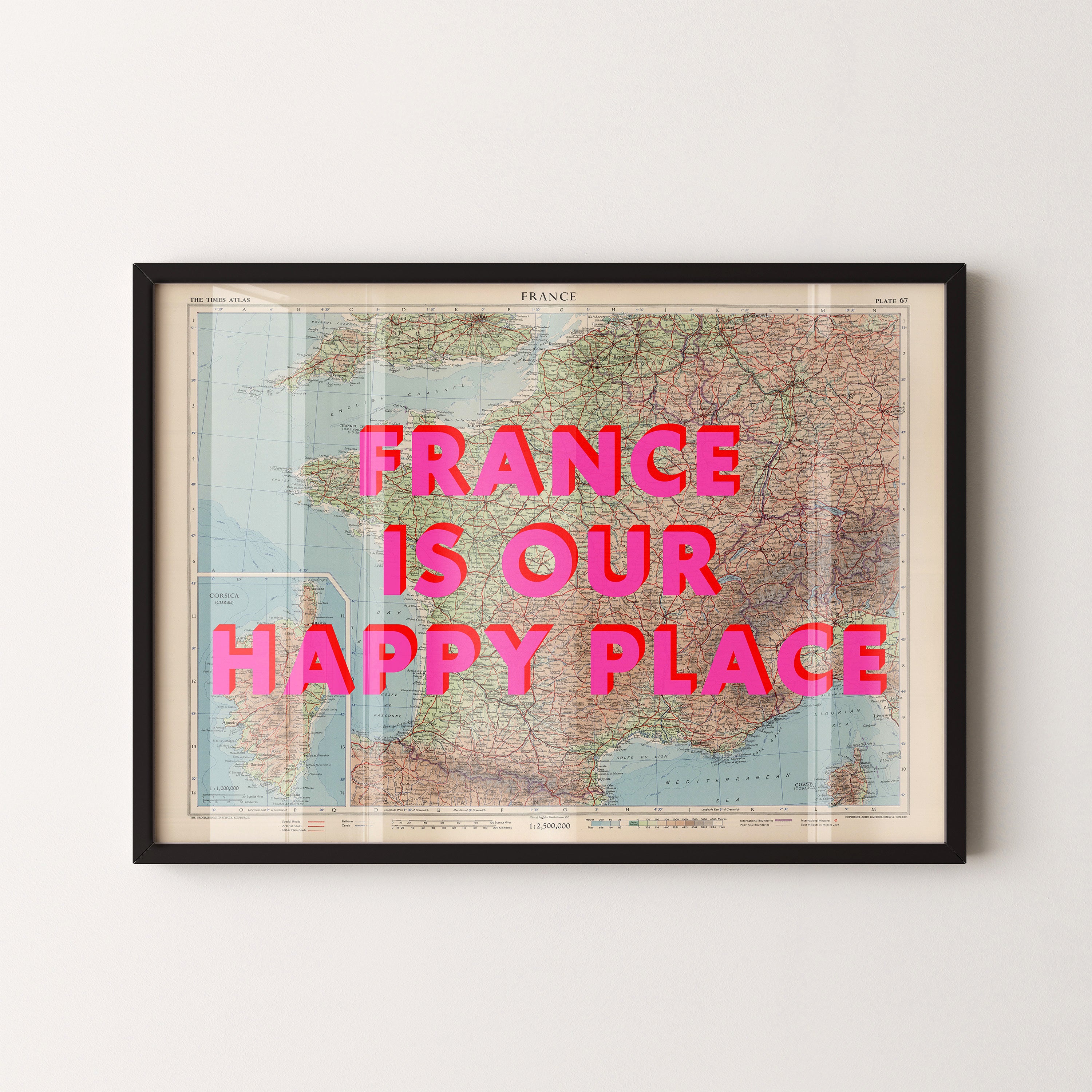 France Pop Art Map Print (landscape)