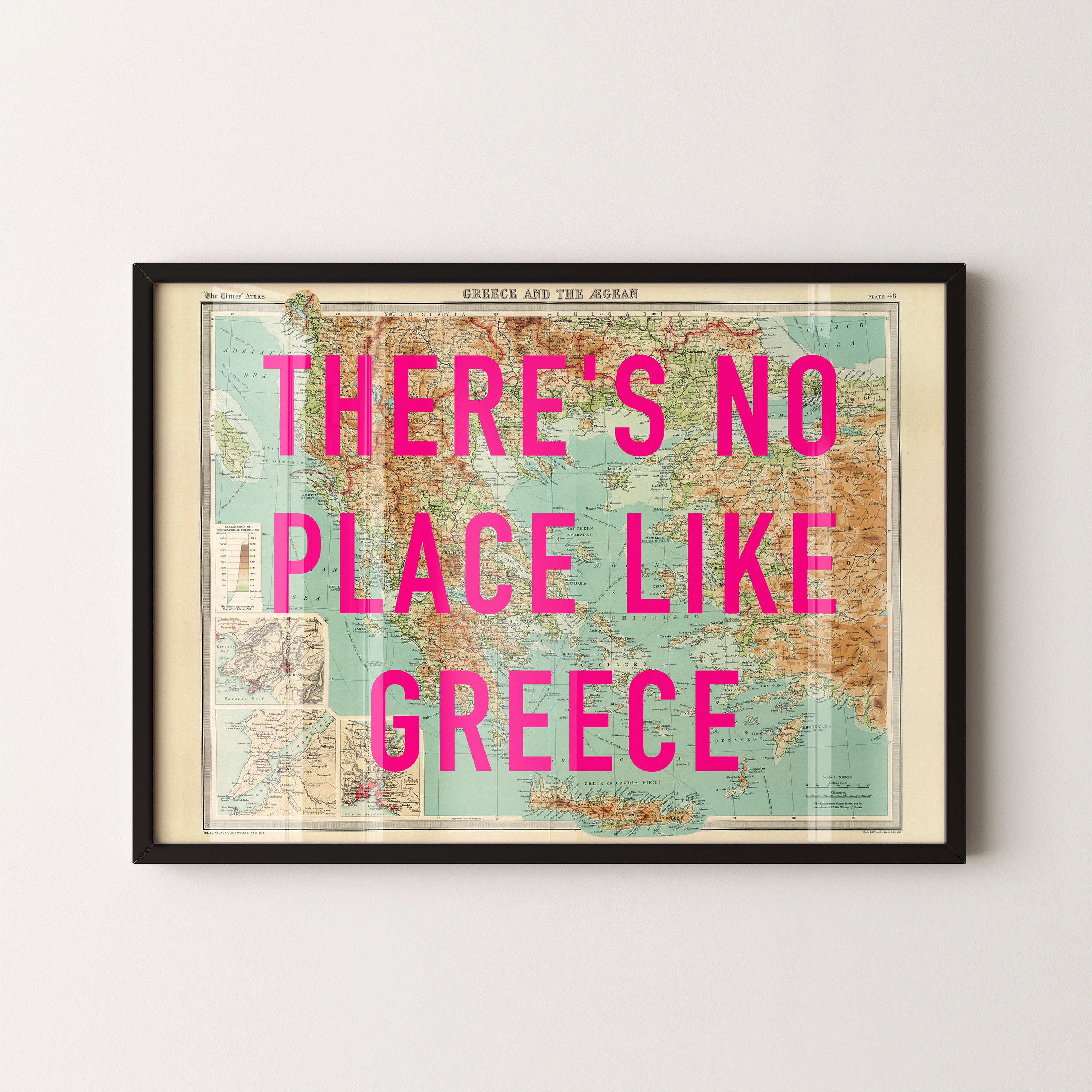 Greece Pop Art Map Print (landscape)