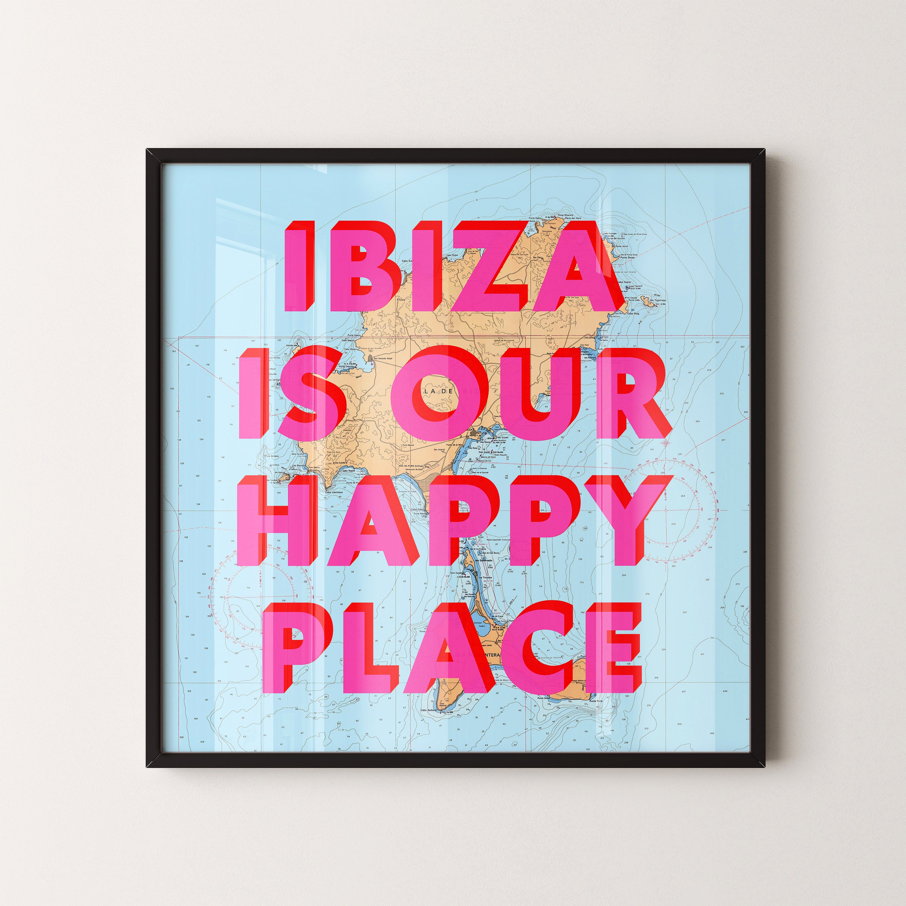 Ibiza Pop Art Map Print (square)