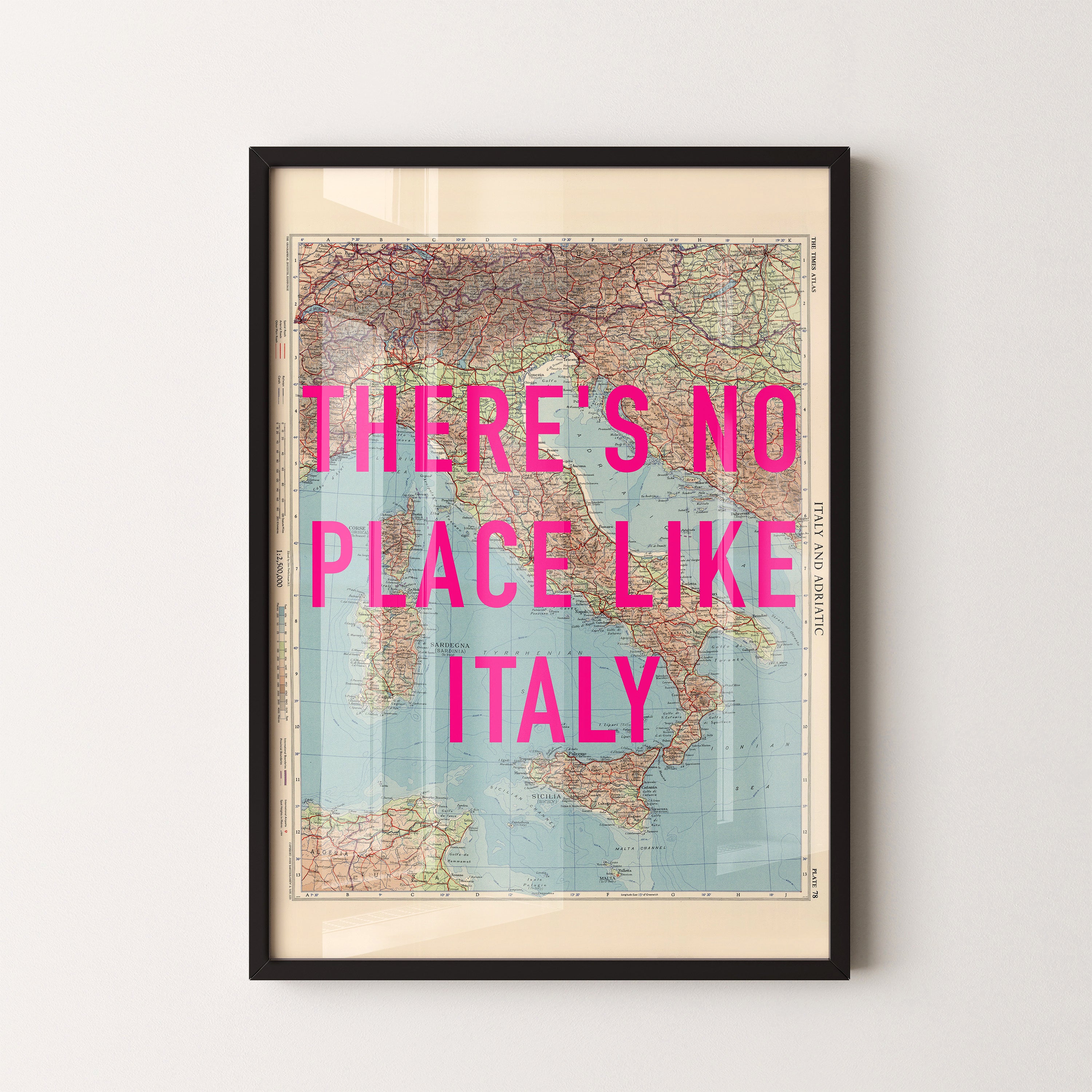 Italy Pop Art Map Print (portrait)