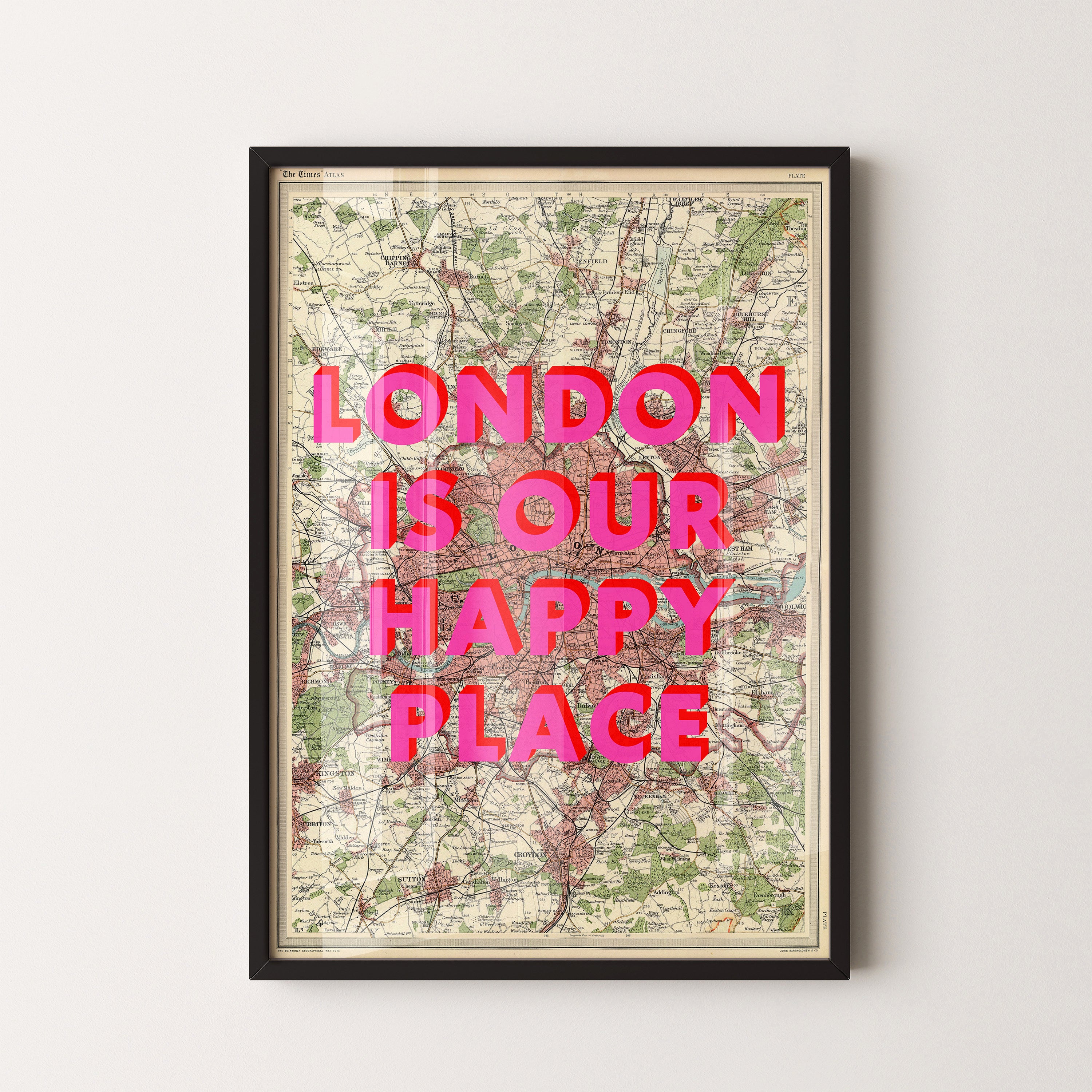 London Pop Art Map Print (portrait)