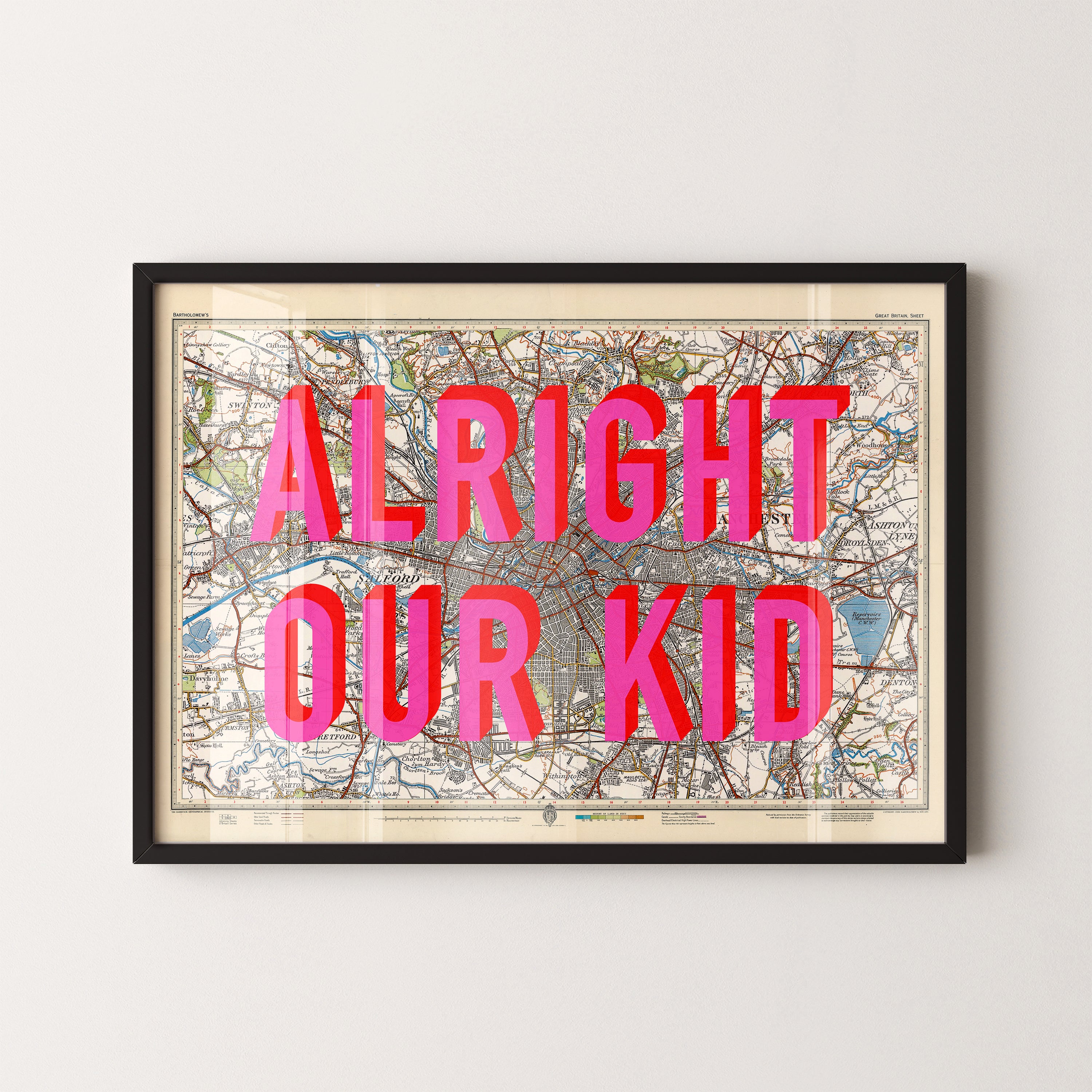 Manchester Pop Art Map Print (landscape)