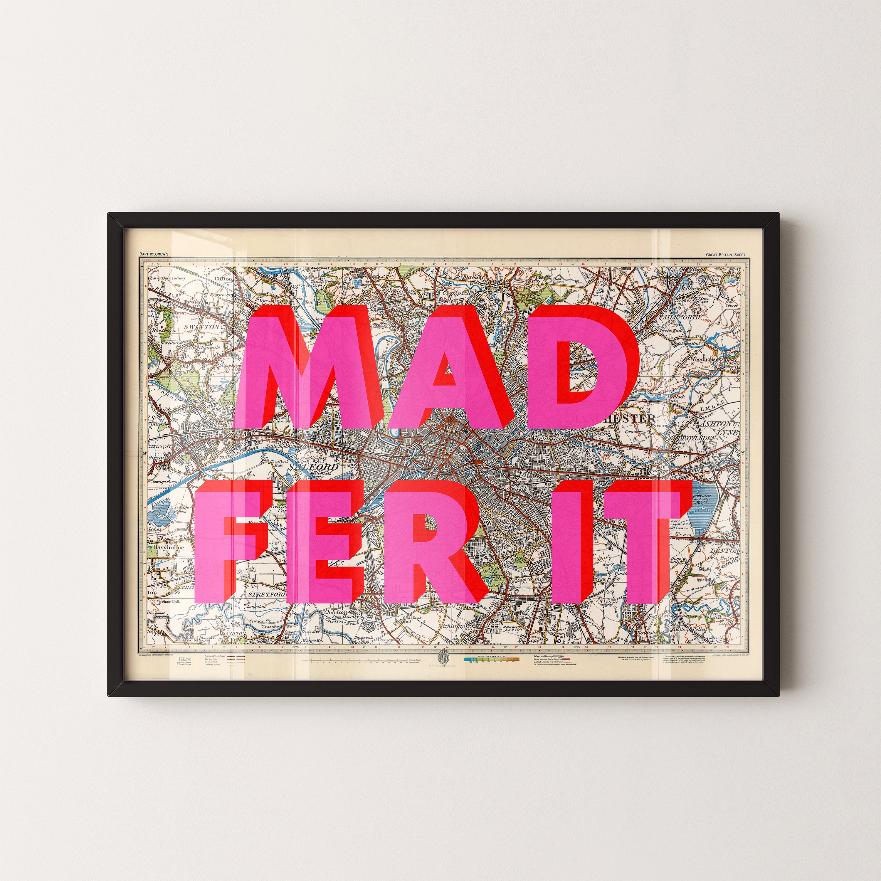 Manchester Pop Art Map Print (landscape)