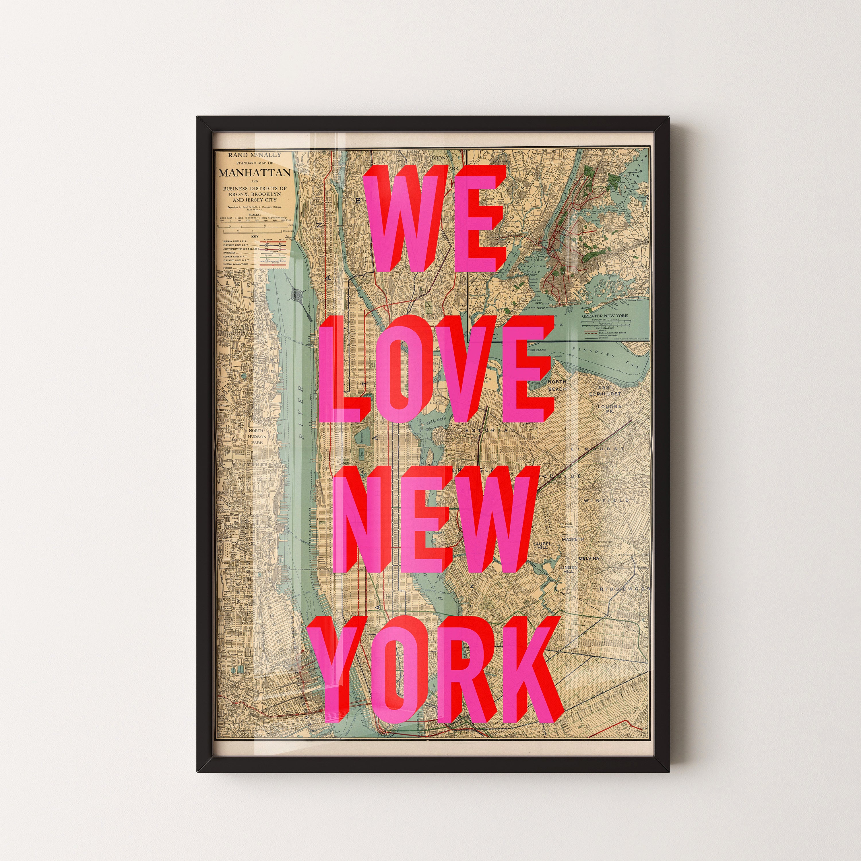 Manhattan New York Pop Art Map Print (portrait)