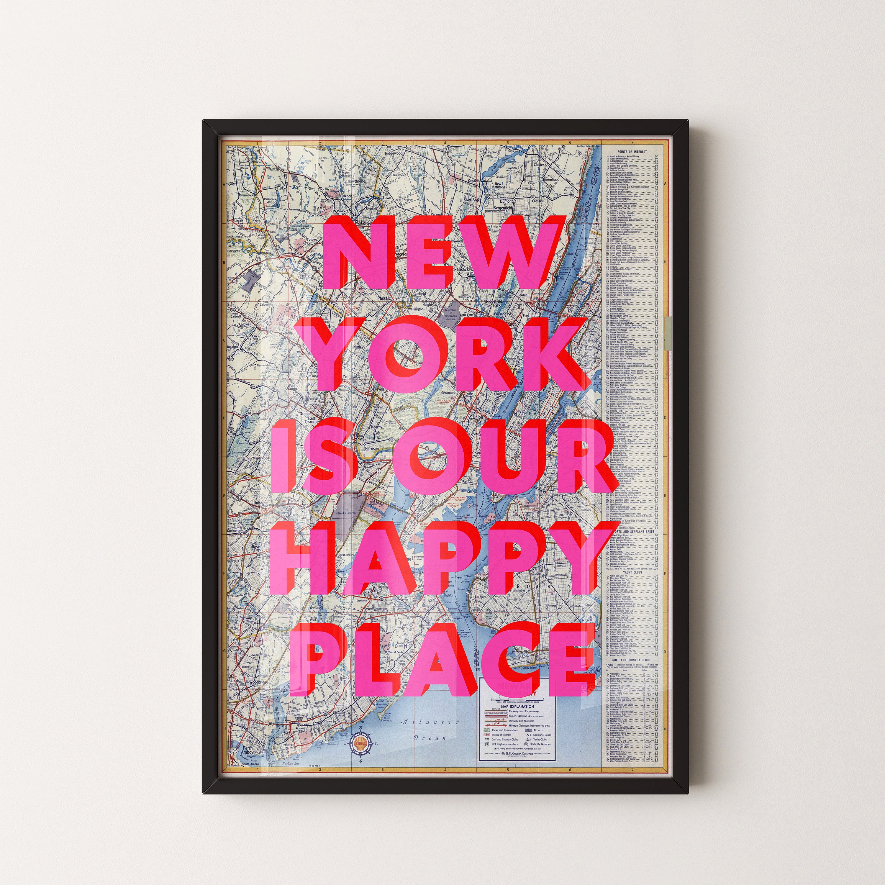 New York Pop Art Map Print (portrait)