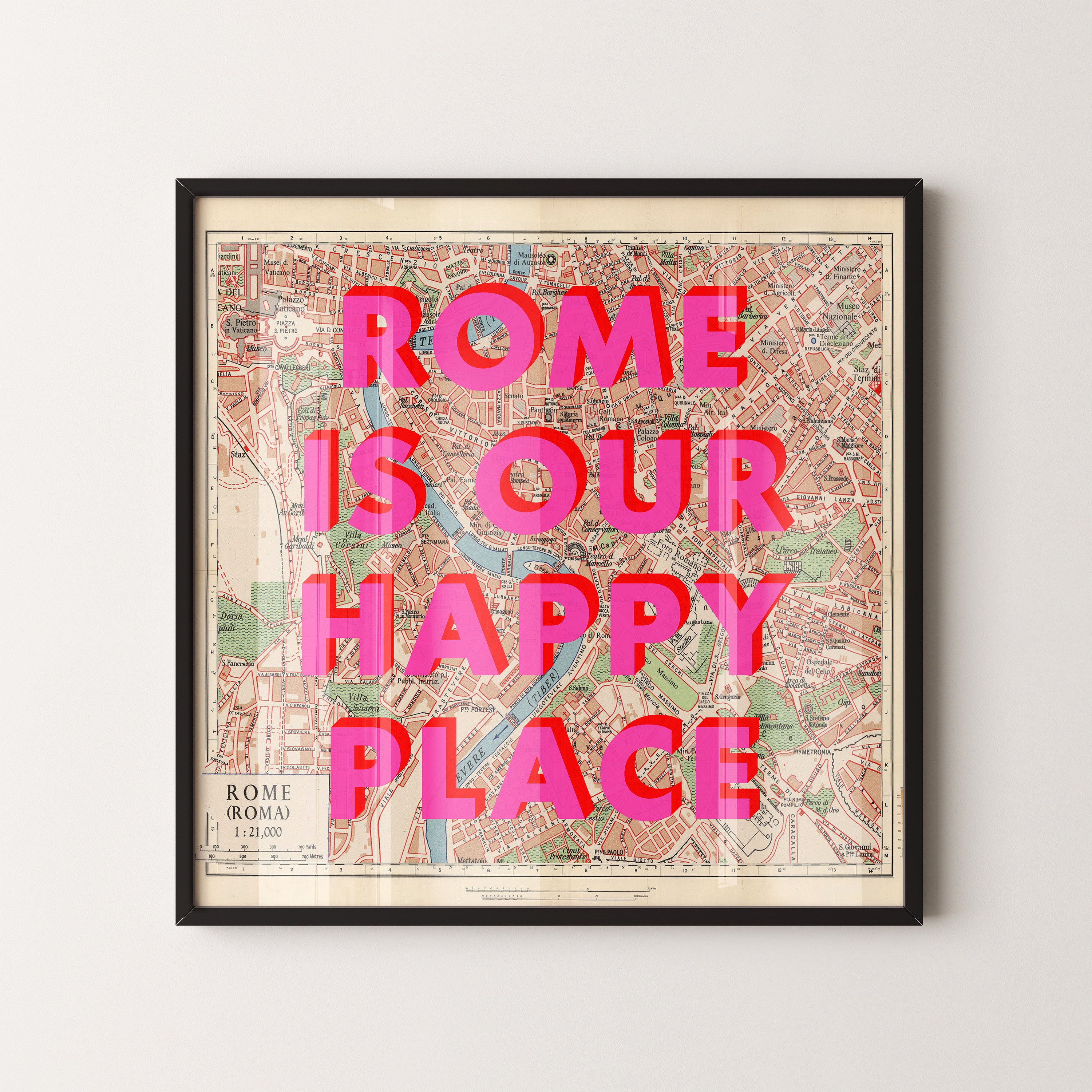 Rome Pop Art Map Print (square)