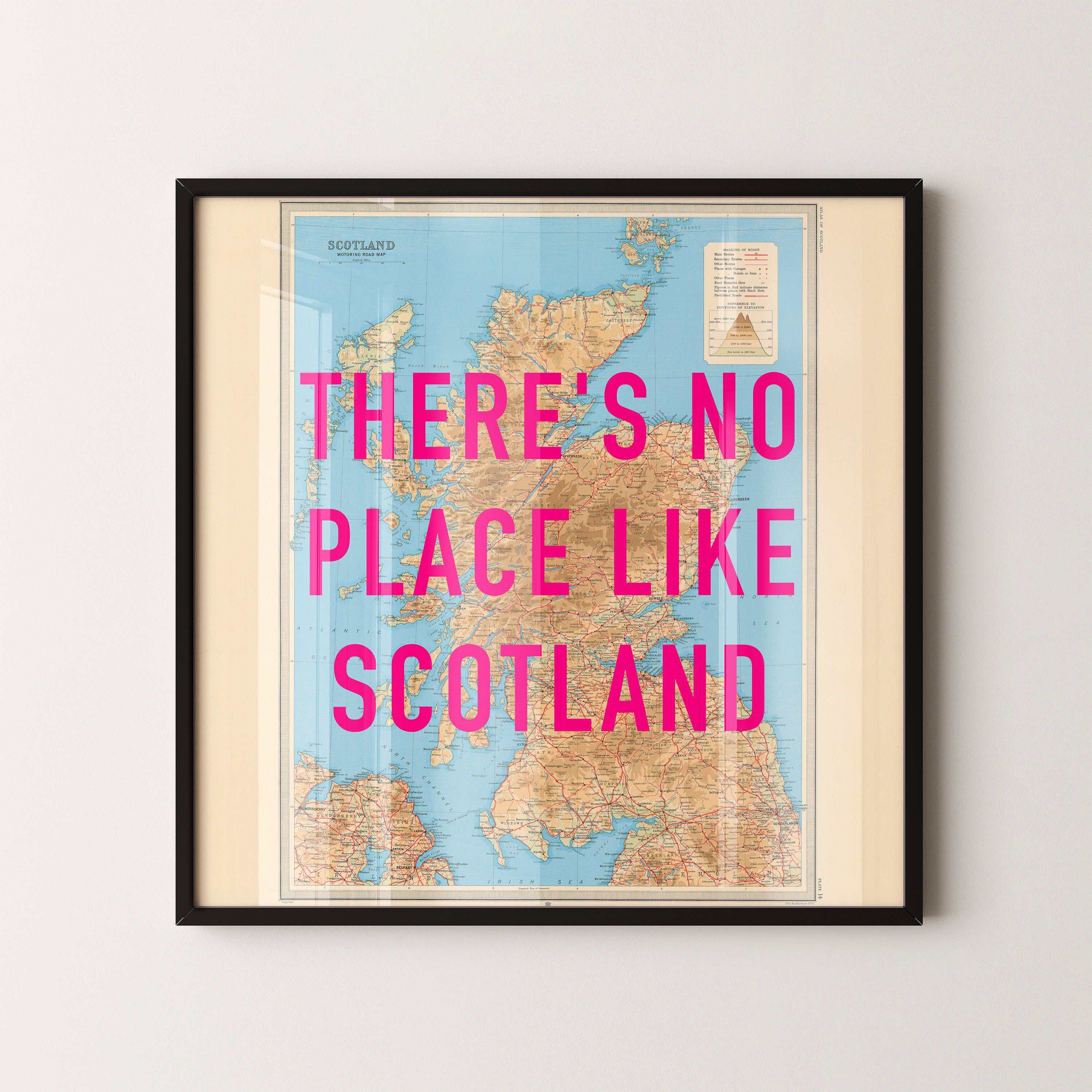 Scotland Pop Art Map Print (square)