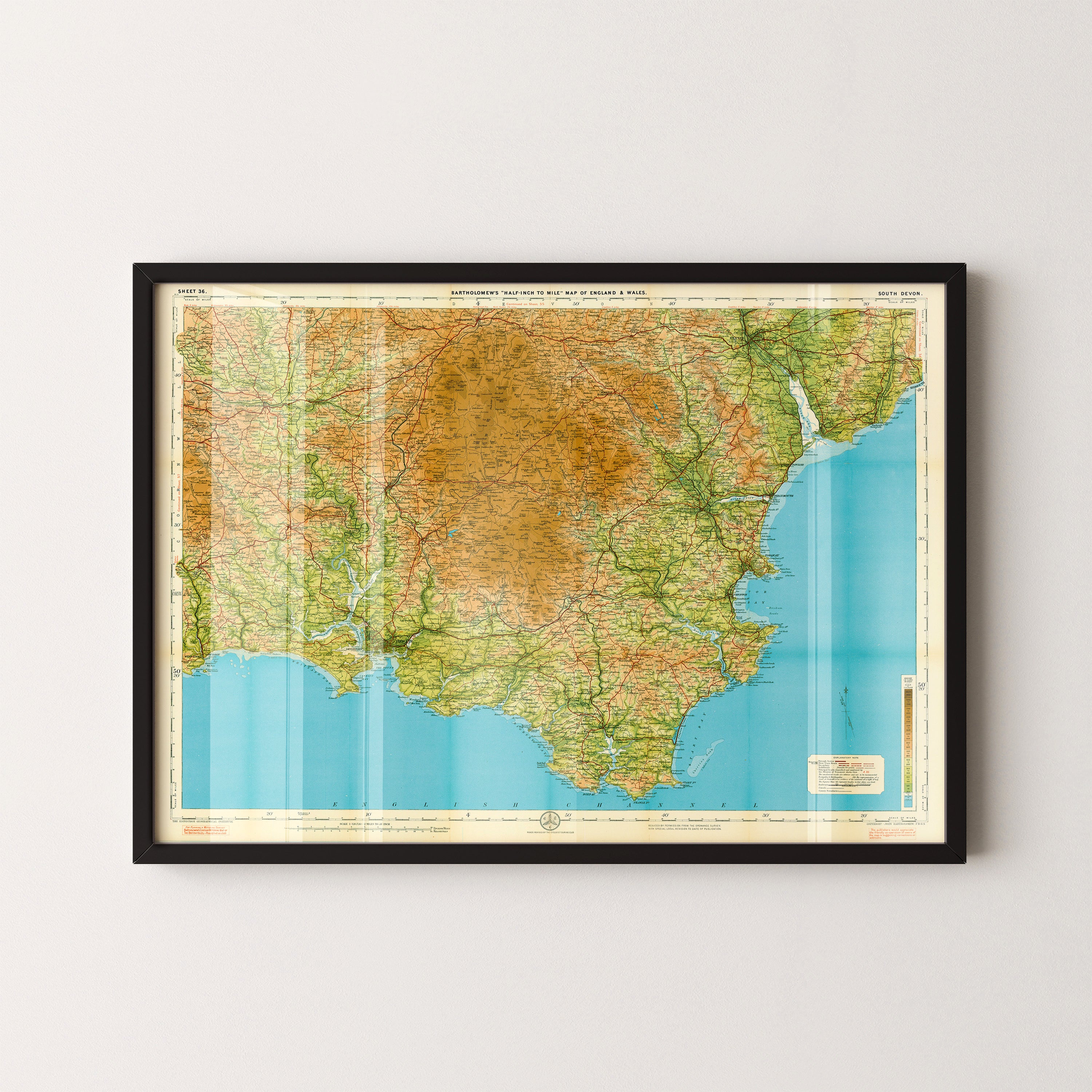 South Devon Pop Art Map Print (landscape)