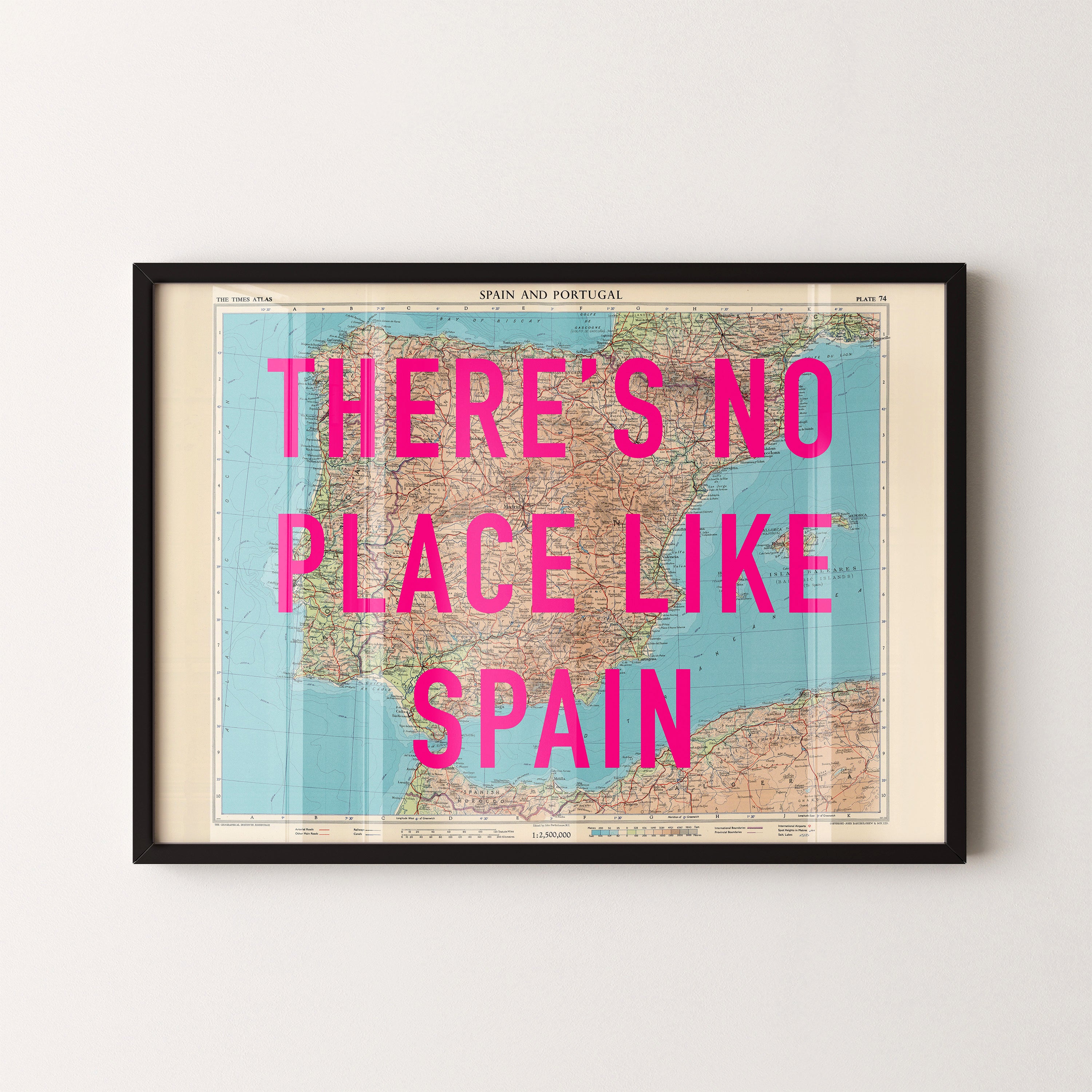 Spain Pop Art Map Print (landscape)