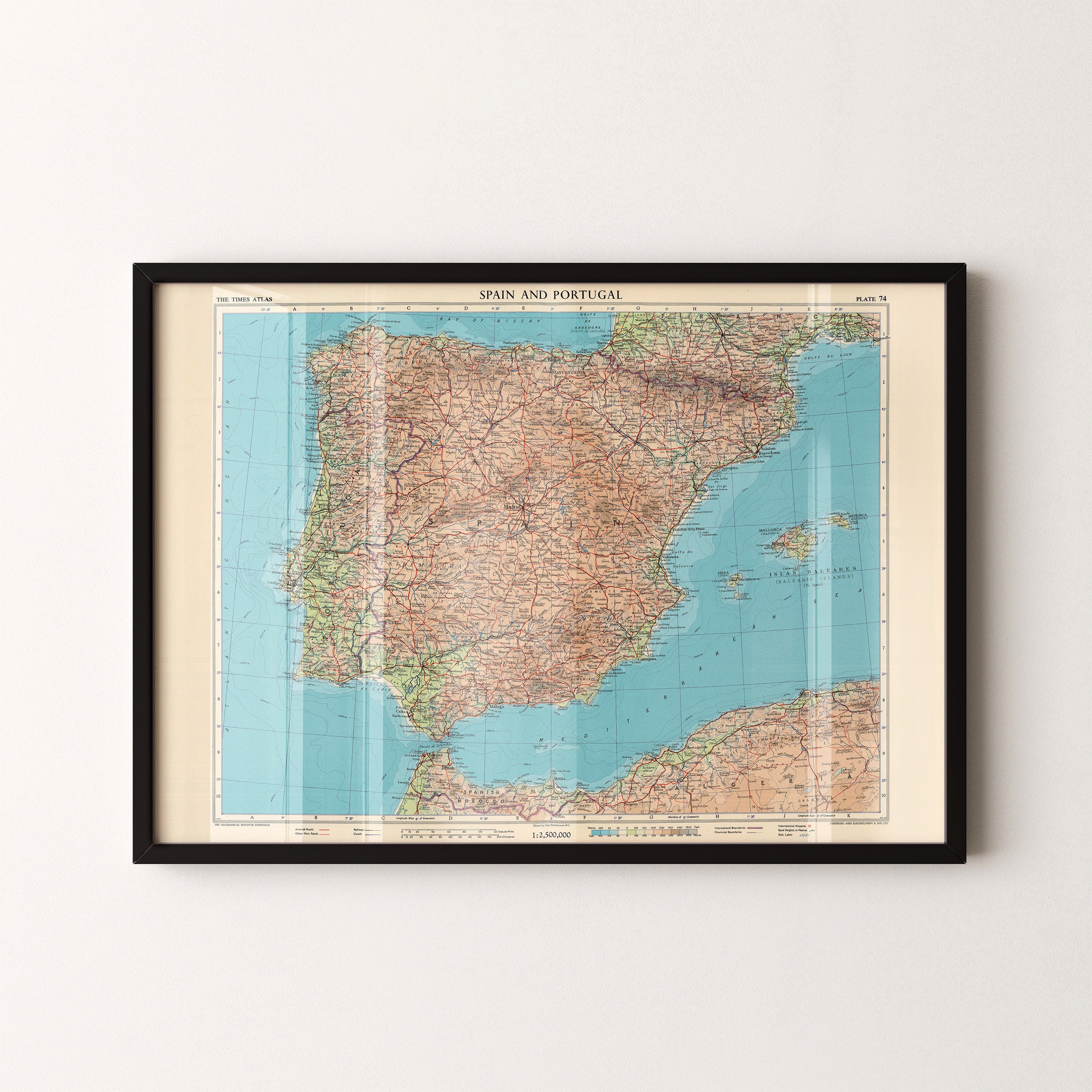 Spain Pop Art Map Print (landscape)