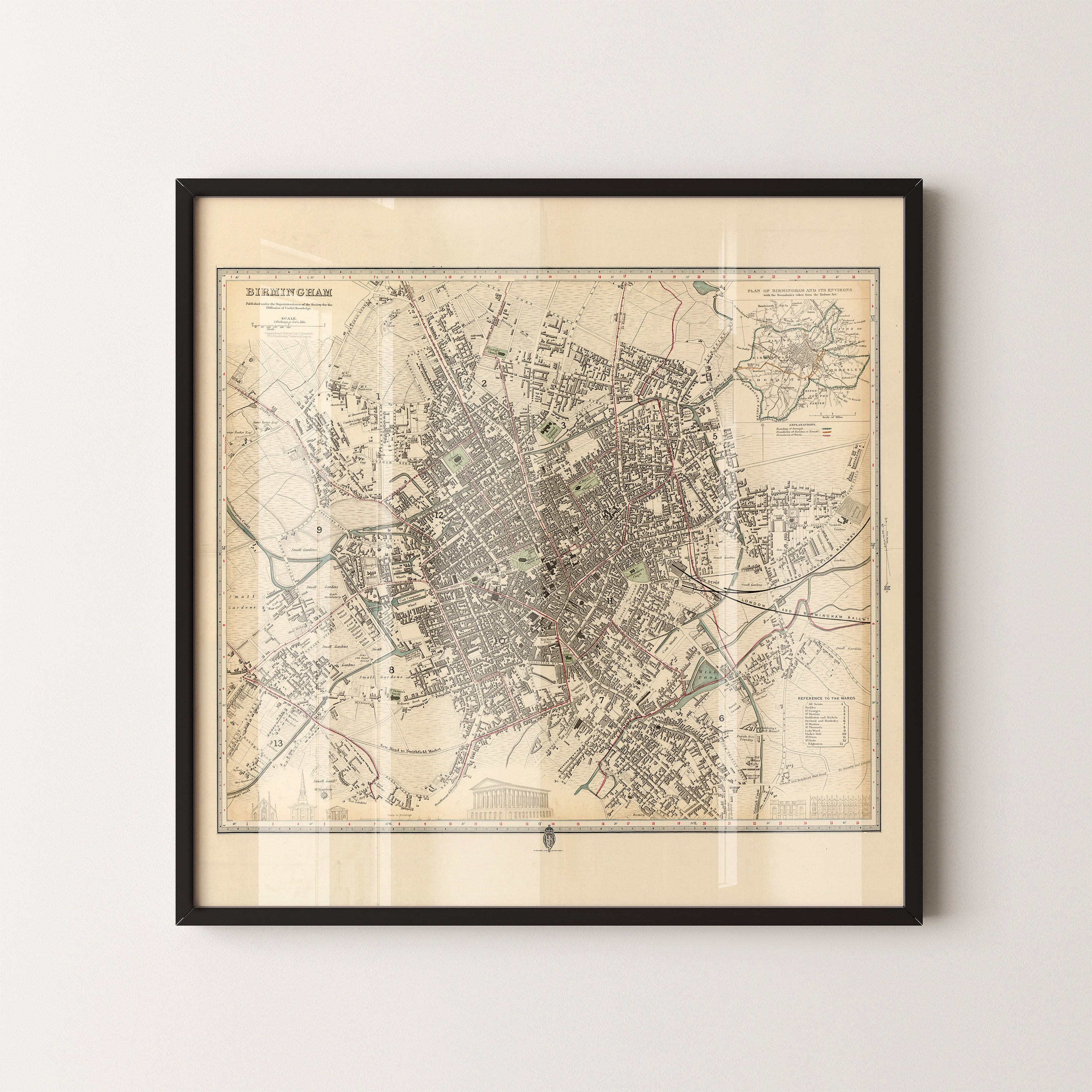 Birmingham Pop Art Map Print (square)