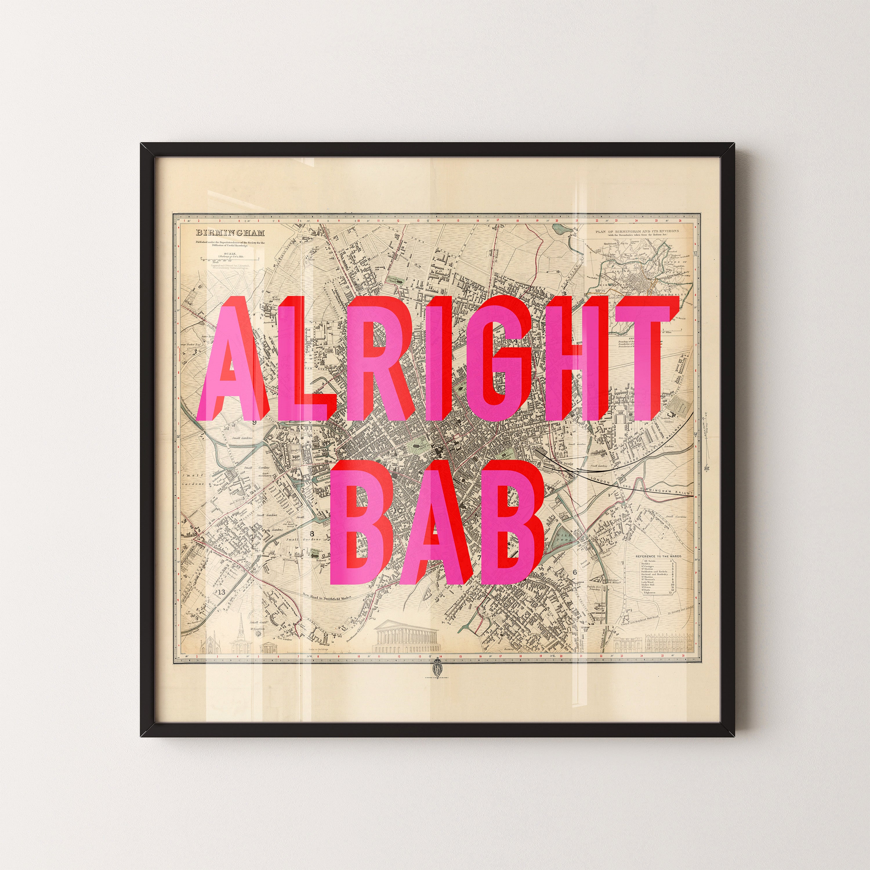 Birmingham Pop Art Map Print (square)