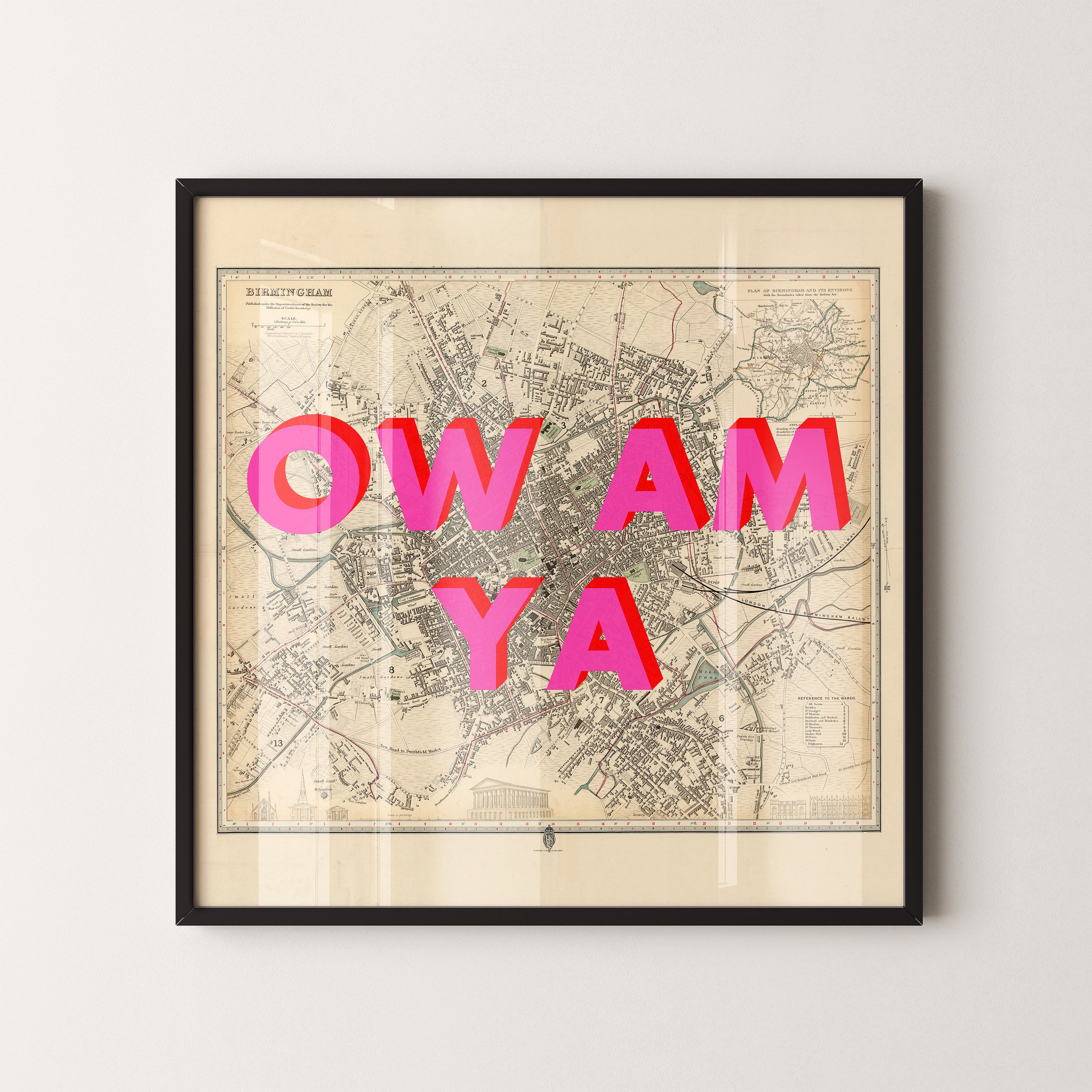 Birmingham Pop Art Map Print (square)