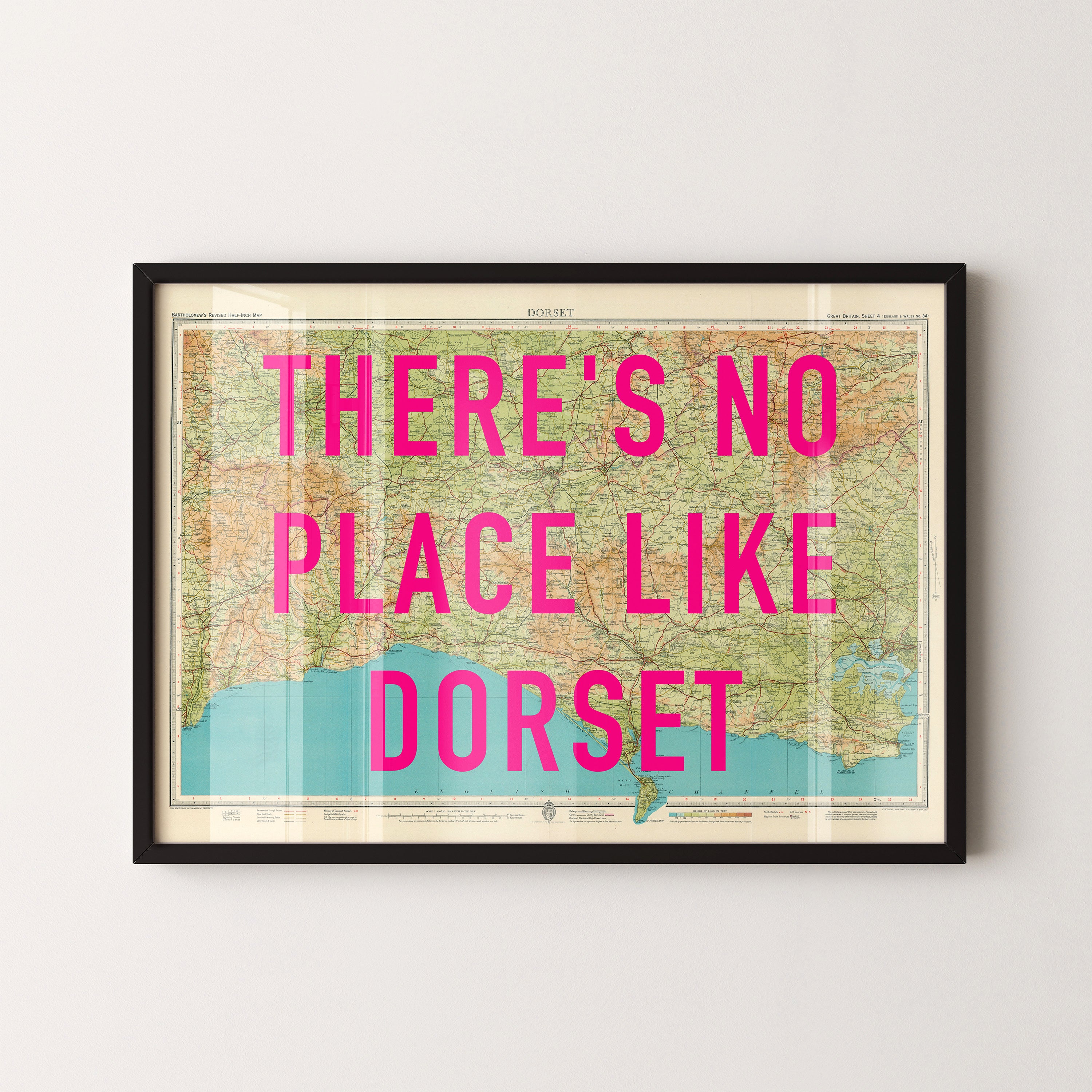 Dorset Pop Art Map Print (landscape)