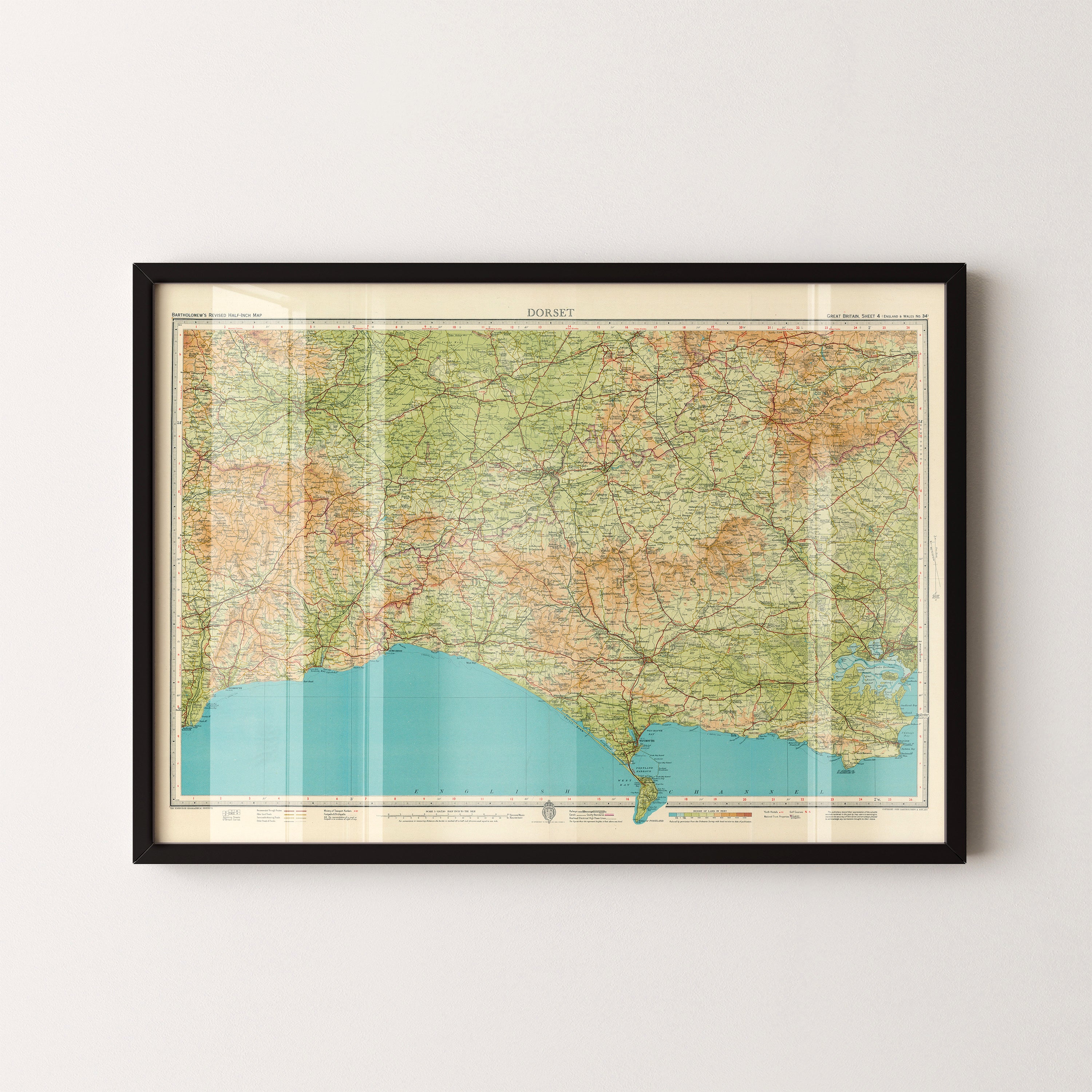 Dorset Pop Art Map Print (landscape)