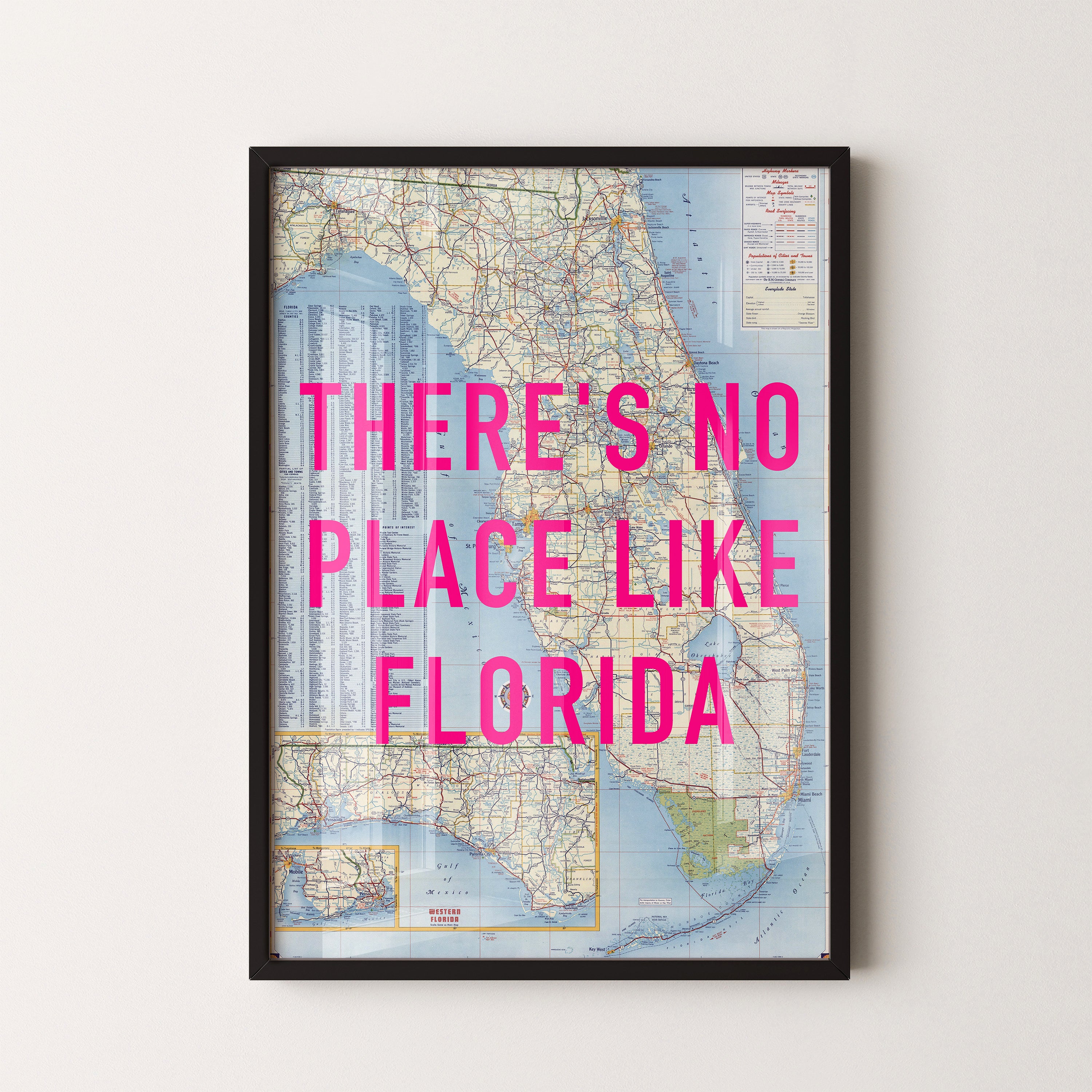 Florida Pop Art Map Print (portrait)