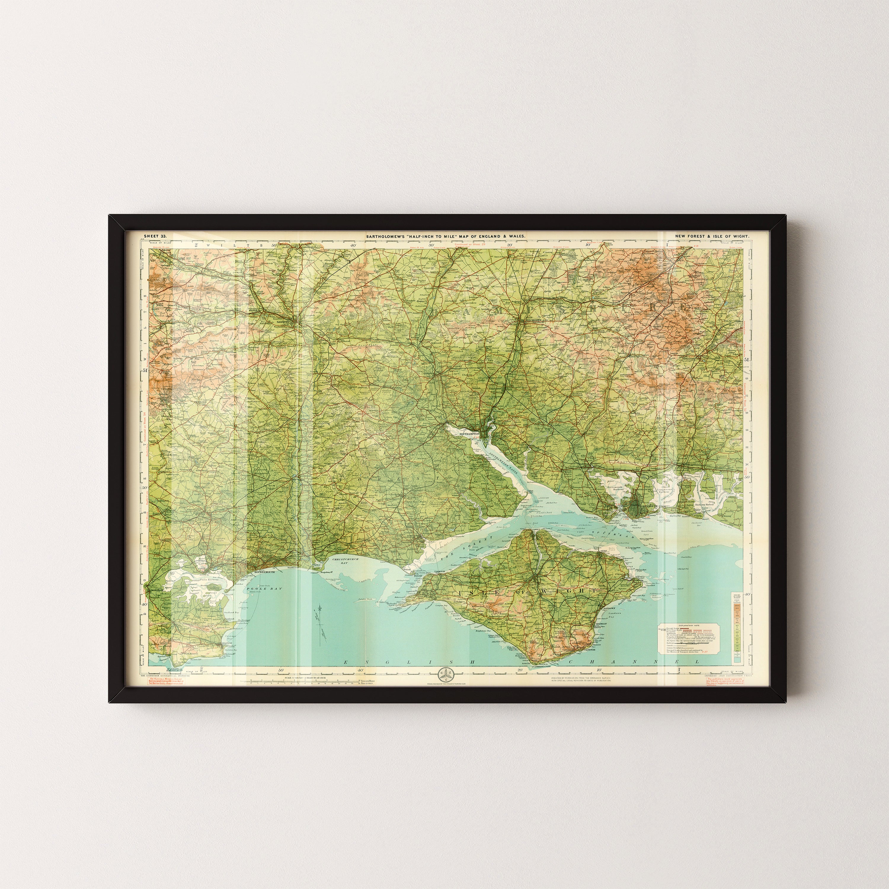 Isle Of Wight Pop Art Map Print (landscape)