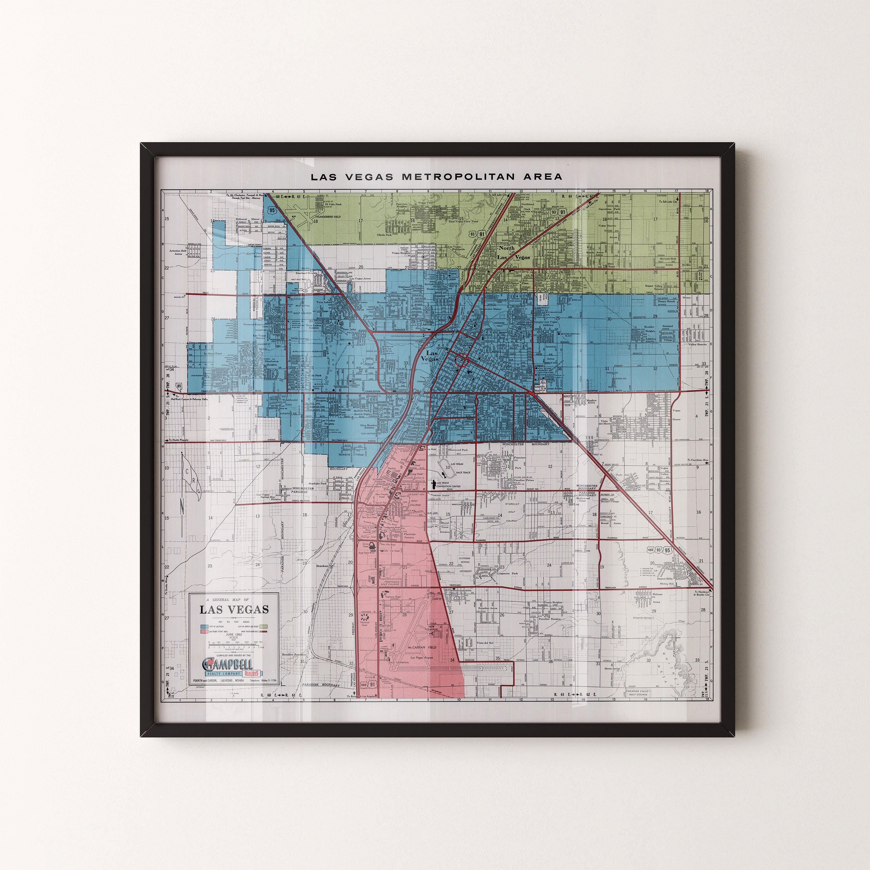 Las Vegas Pop Art Map Print (square)