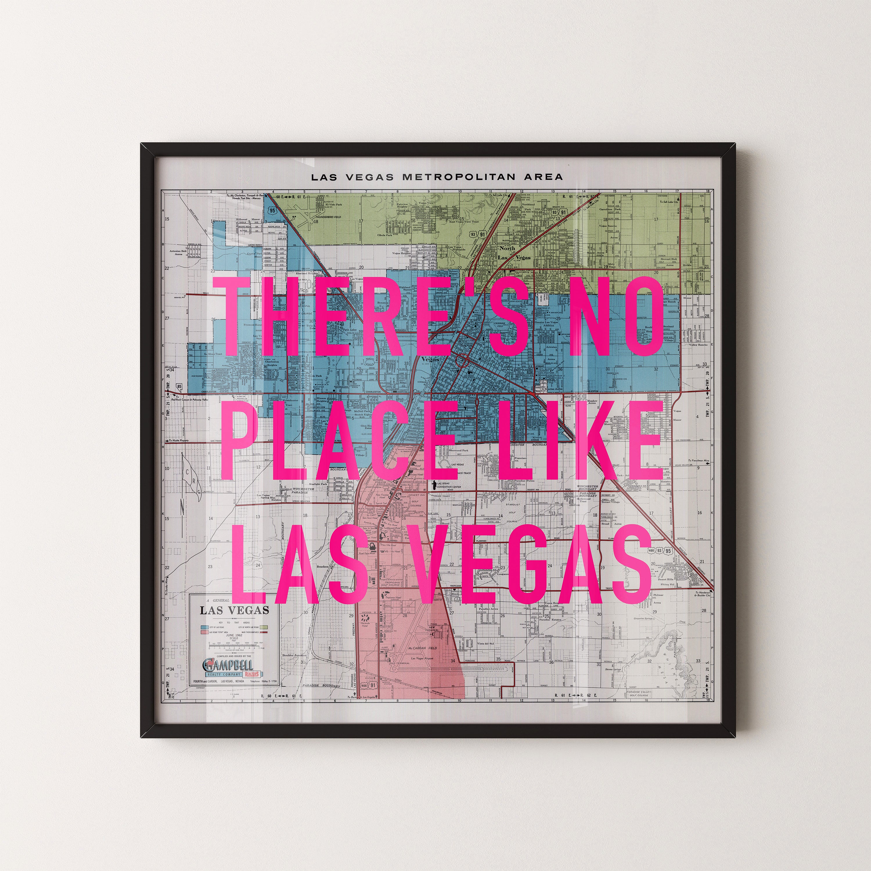 Las Vegas Pop Art Map Print (square)