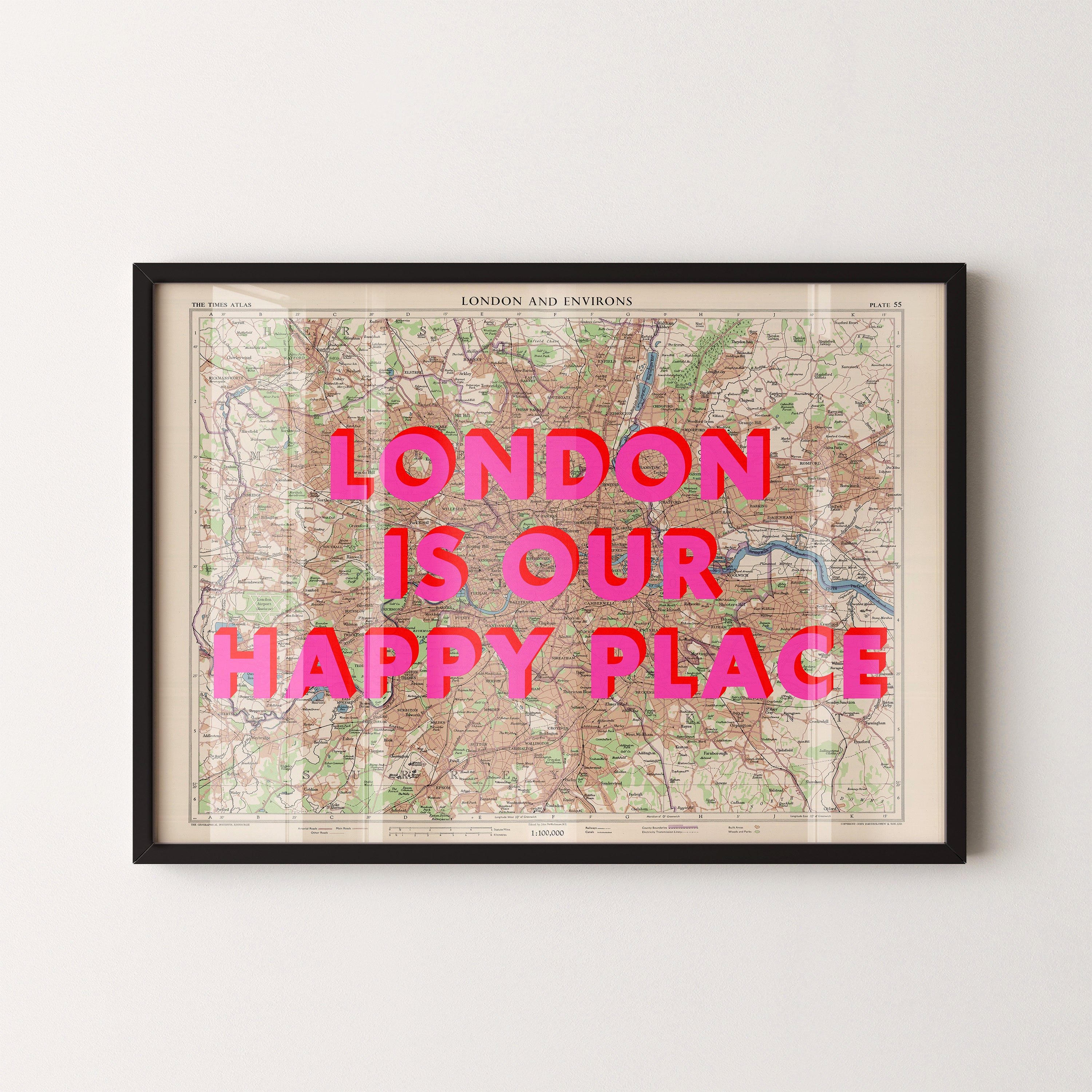 London Pop Art Map Print (landscape)