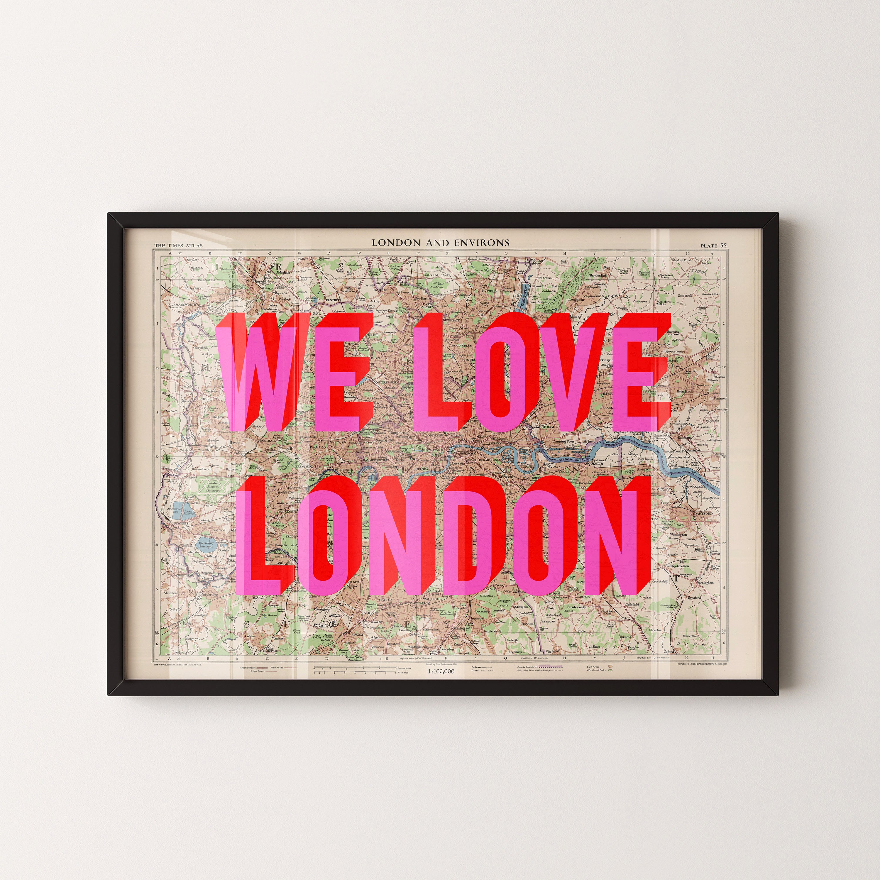 London Pop Art Map Print (landscape)