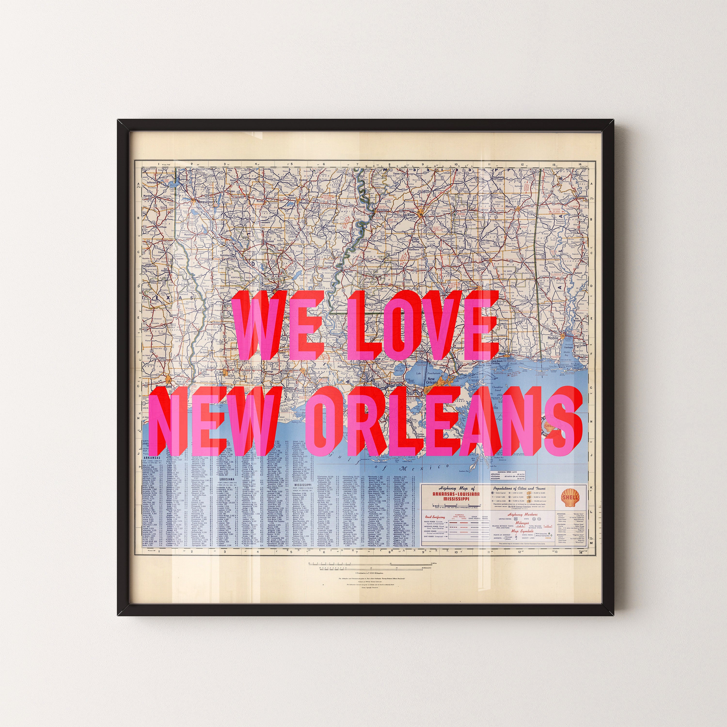 New Orleans Pop Art Map Print (square)