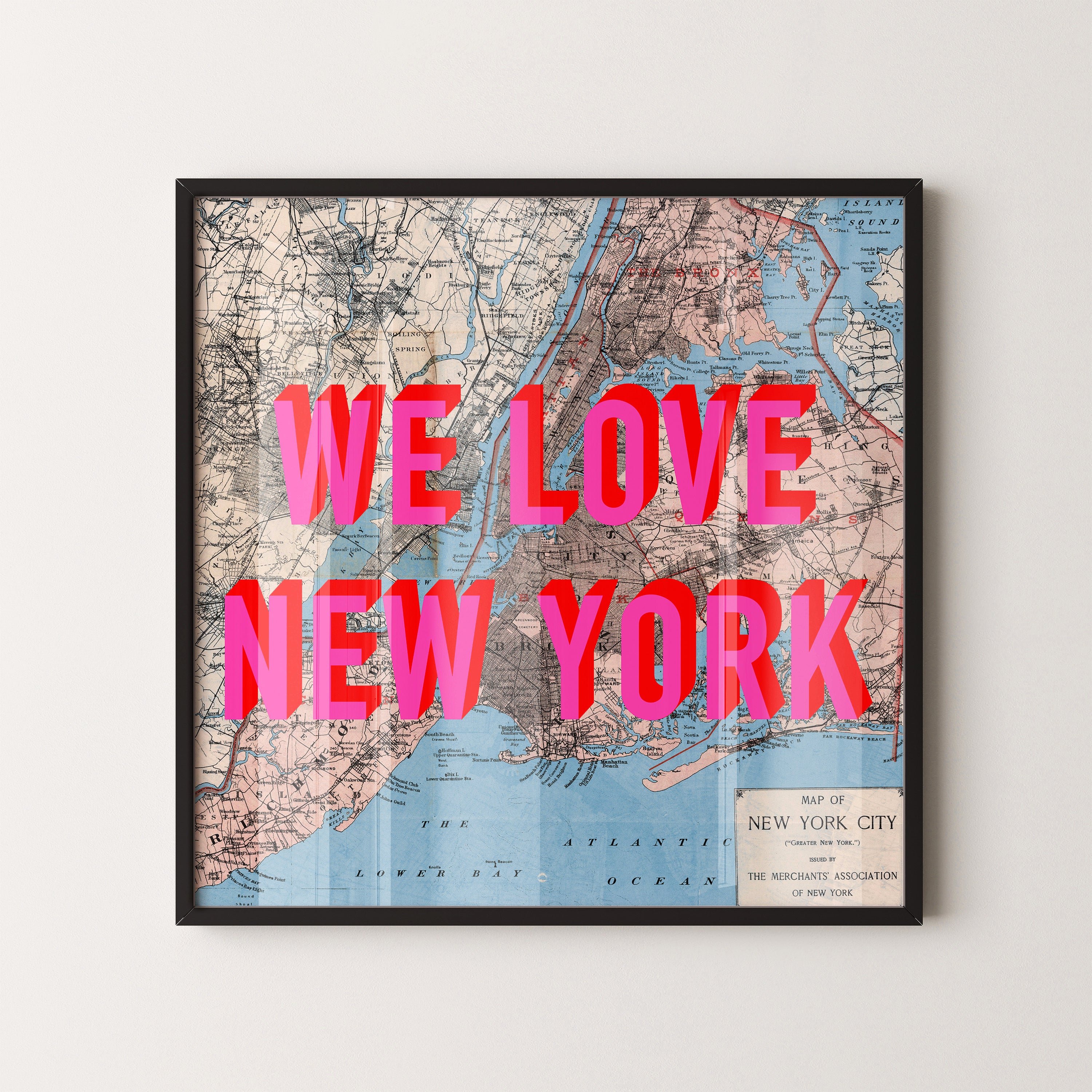 New York Pop Art Map Print (square)
