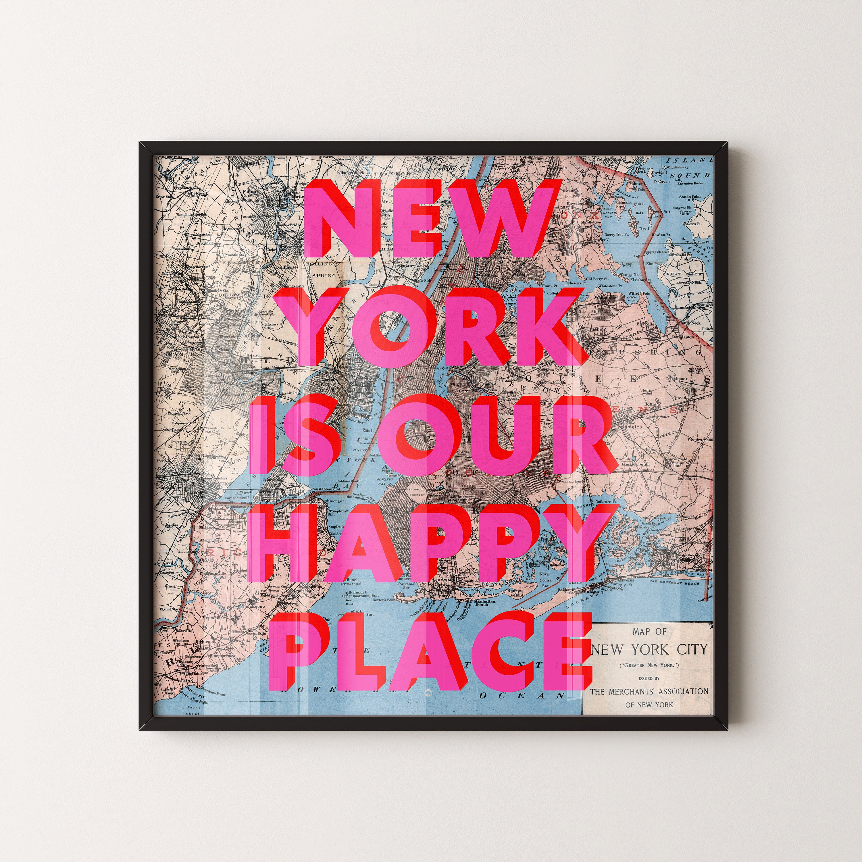 New York Pop Art Map Print (square)