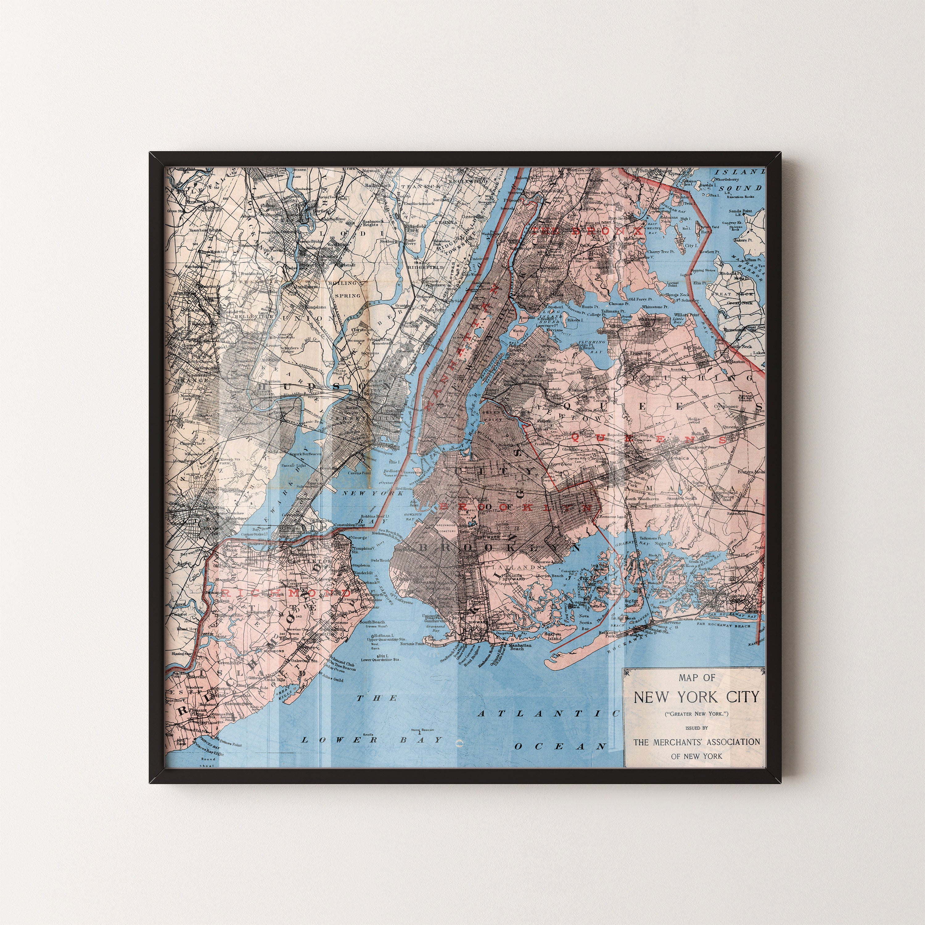 New York Pop Art Map Print (square)