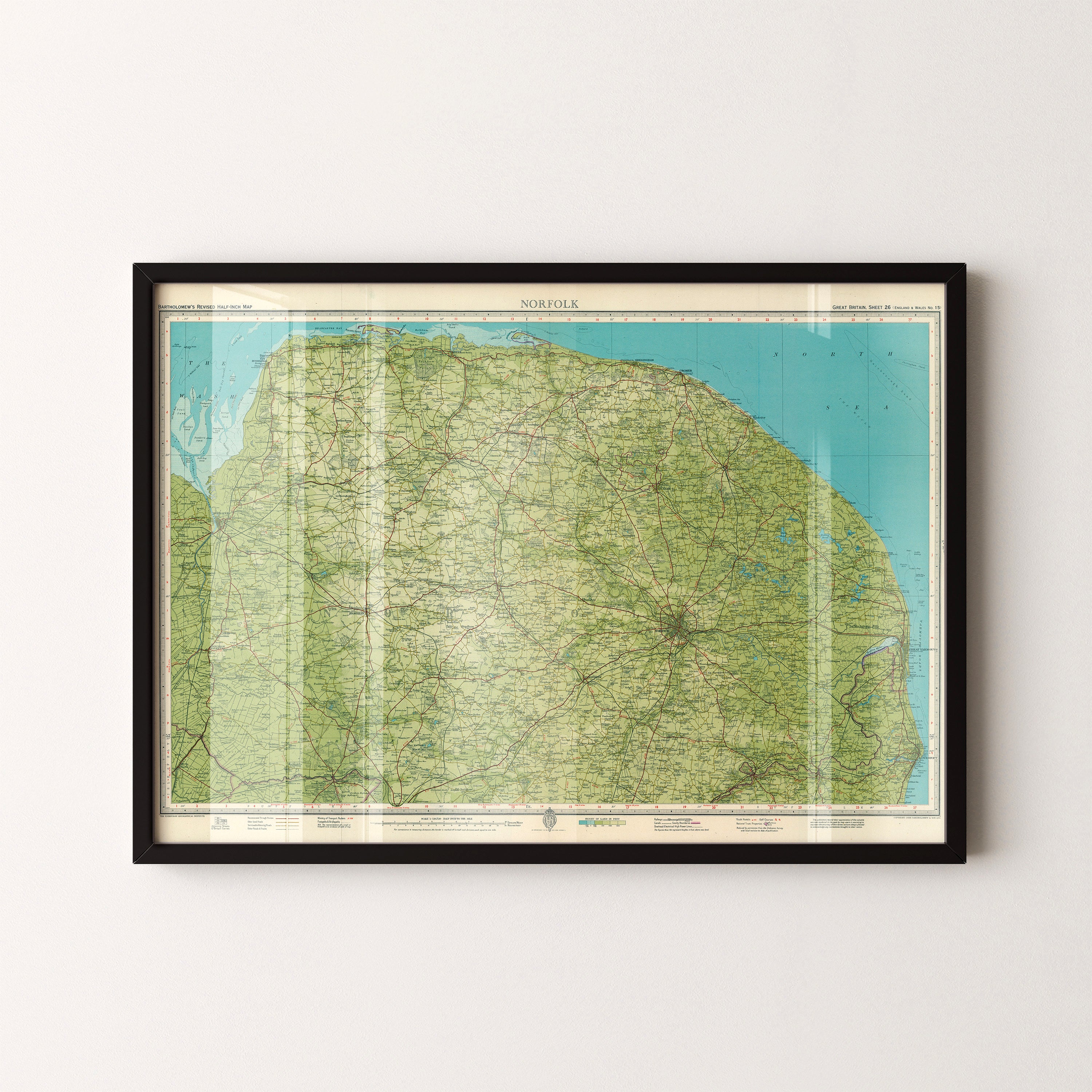 Norfolk Pop Art Map Print (landscape)