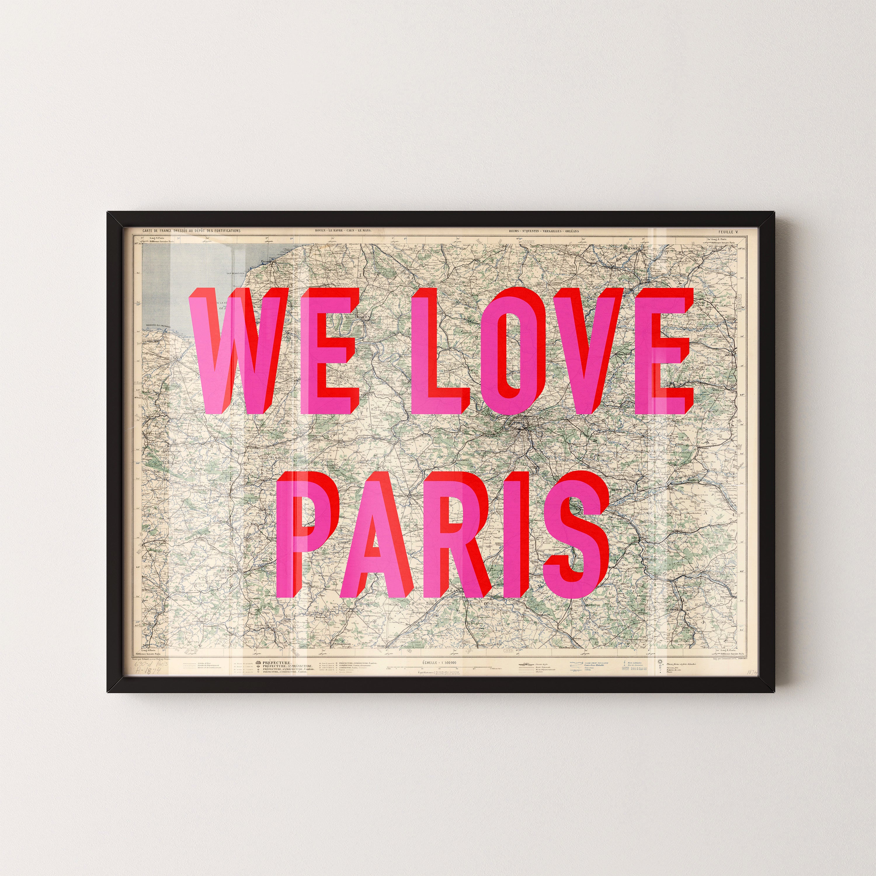 Paris Pop Art Map Print (landscape)