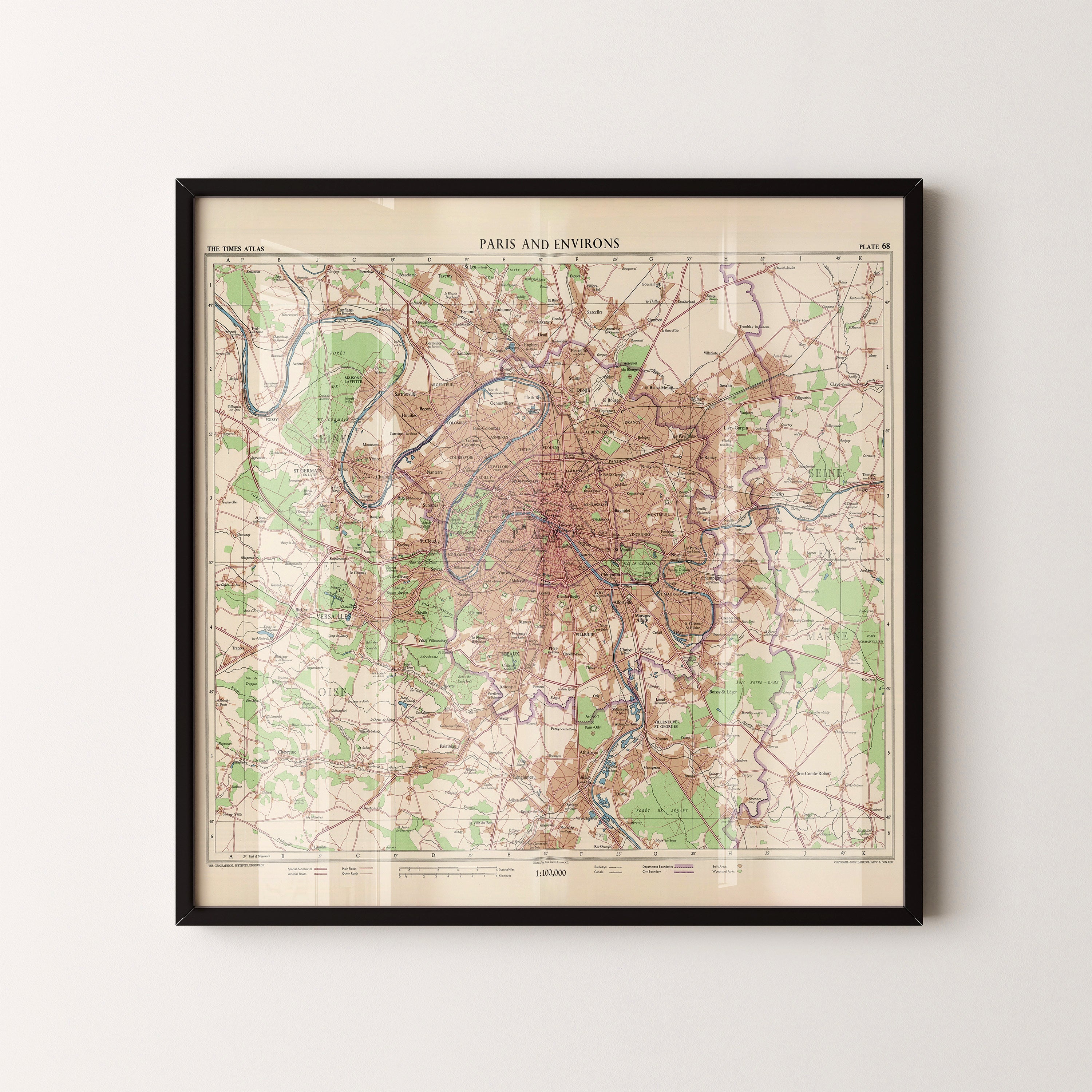 Paris Pop Art Map Print (square)