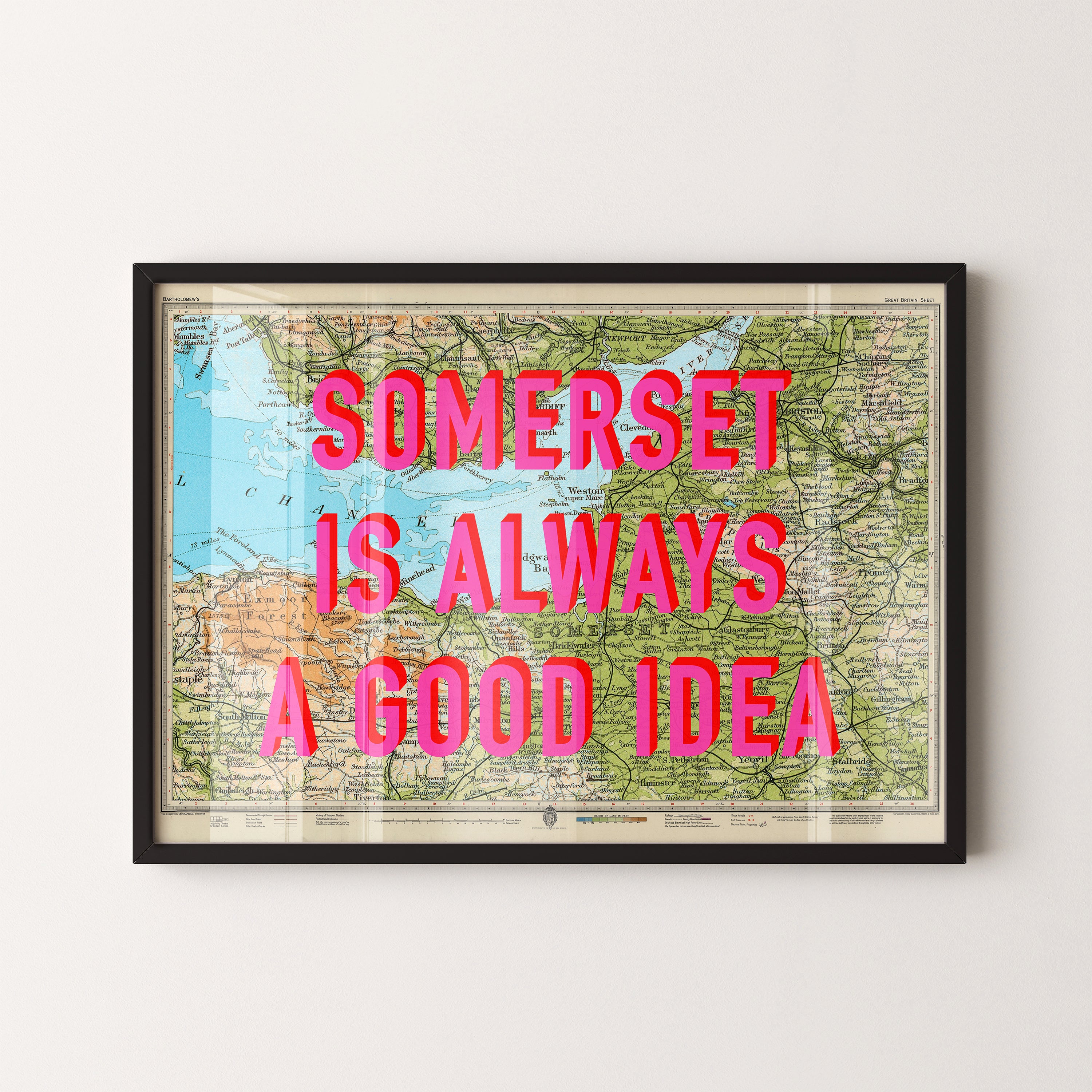 Somerset Pop Art Map Print (landscape)