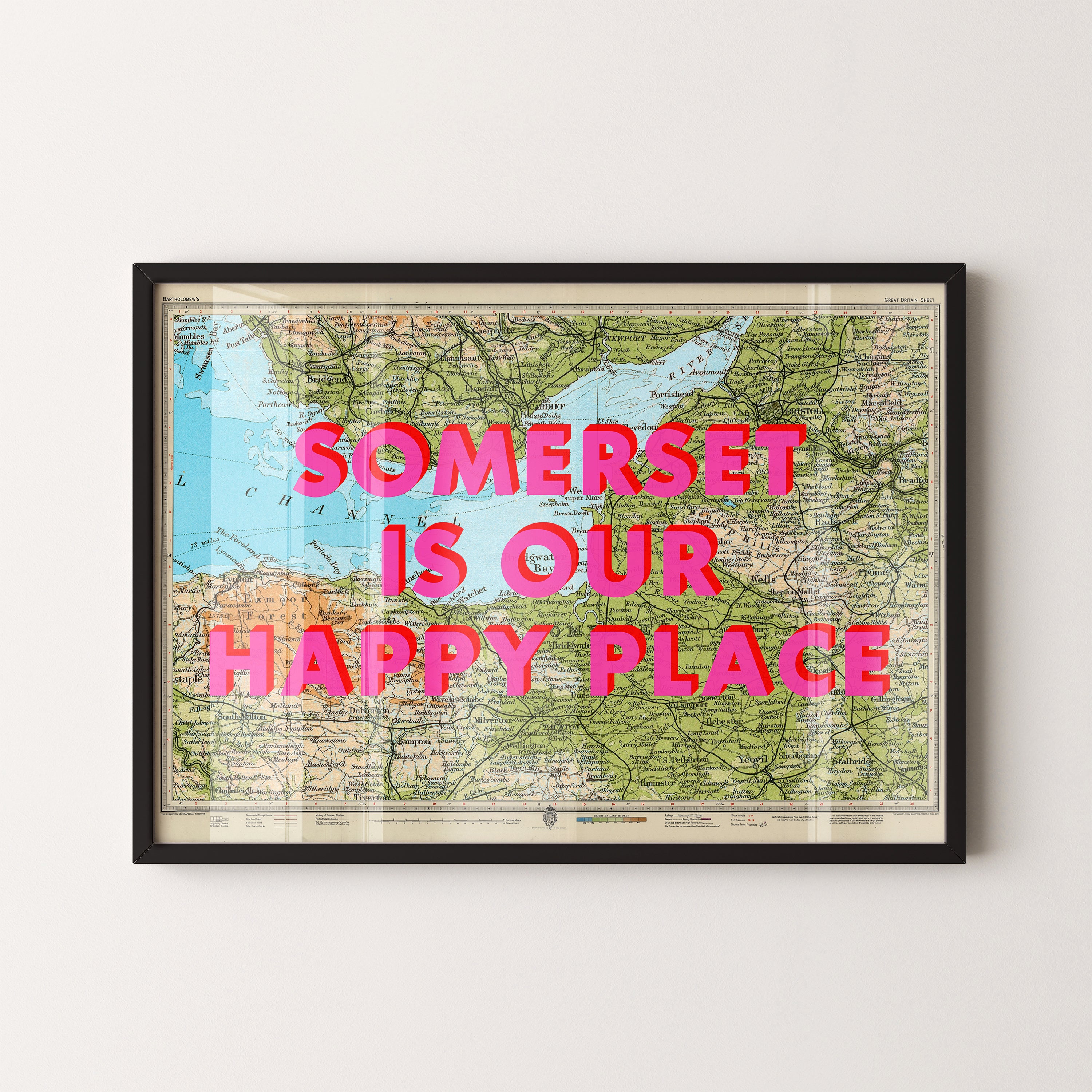 Somerset Pop Art Map Print (landscape)