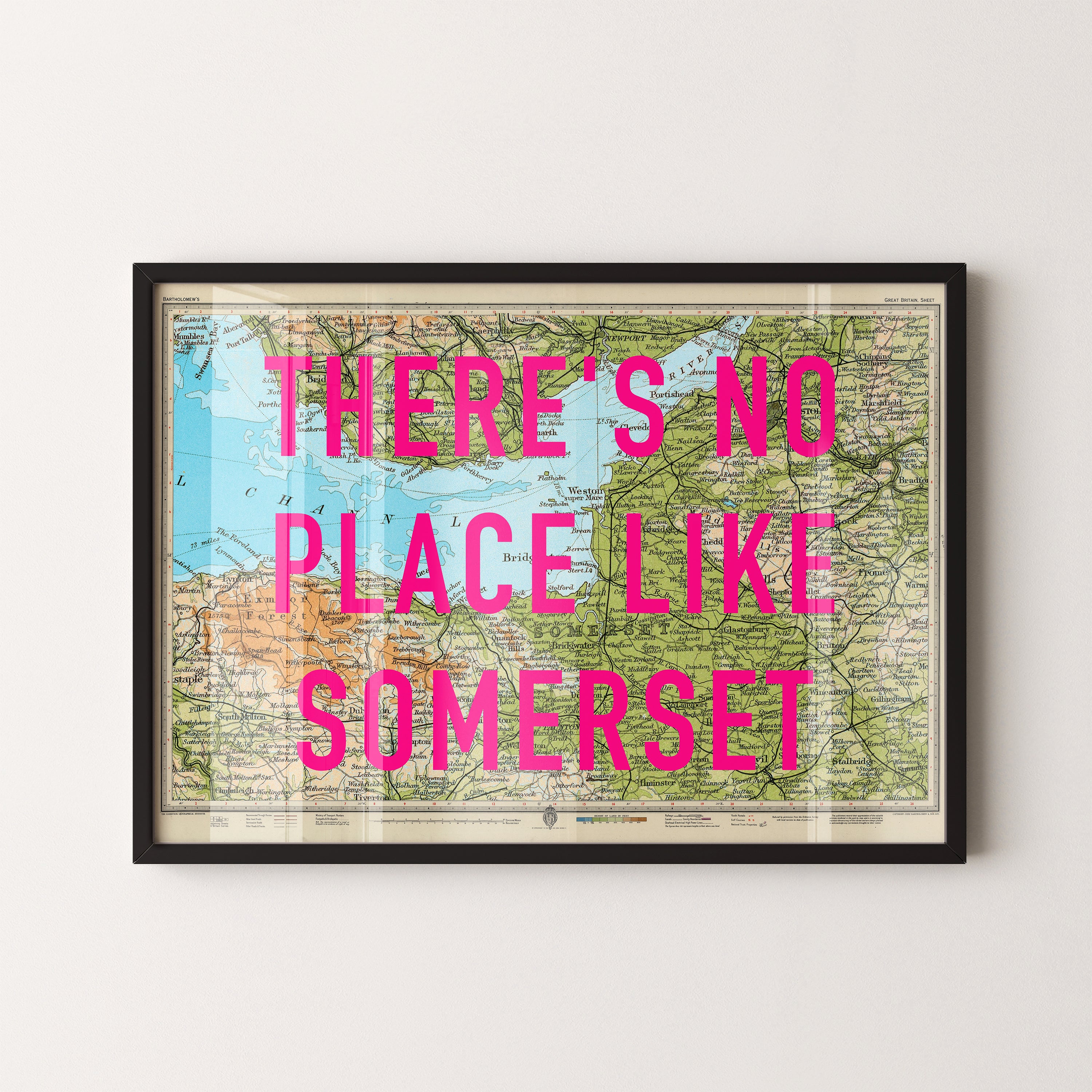 Somerset Pop Art Map Print (landscape)