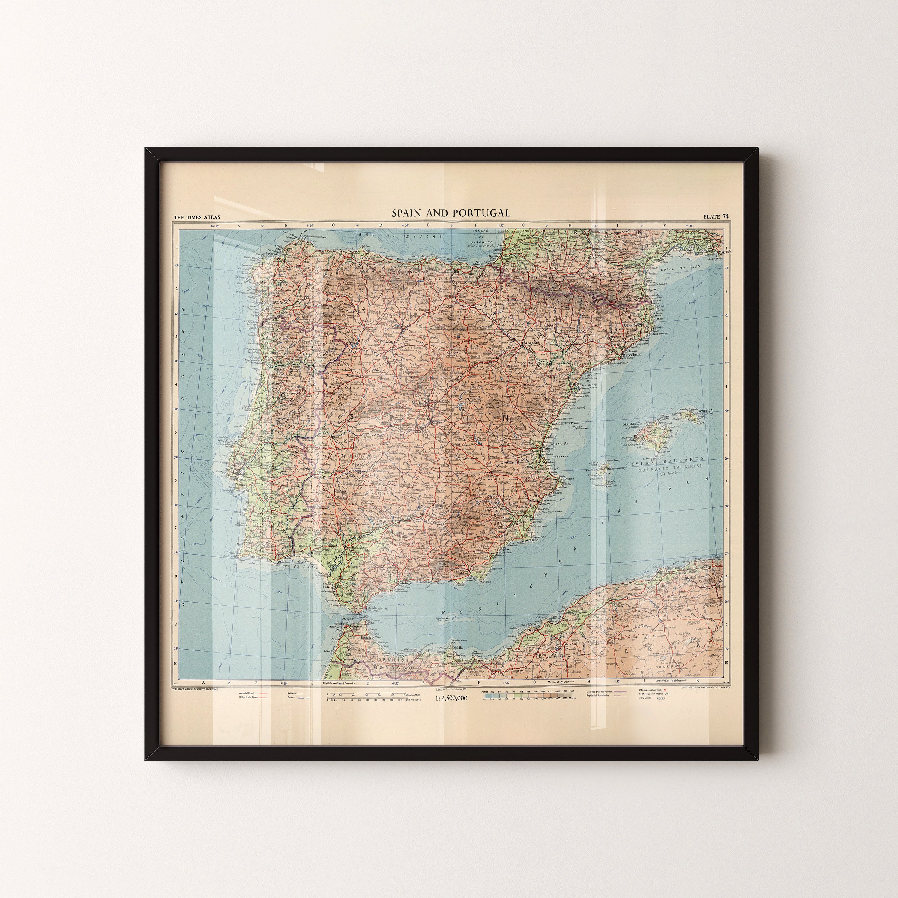Spain Pop Art Map Print (square)