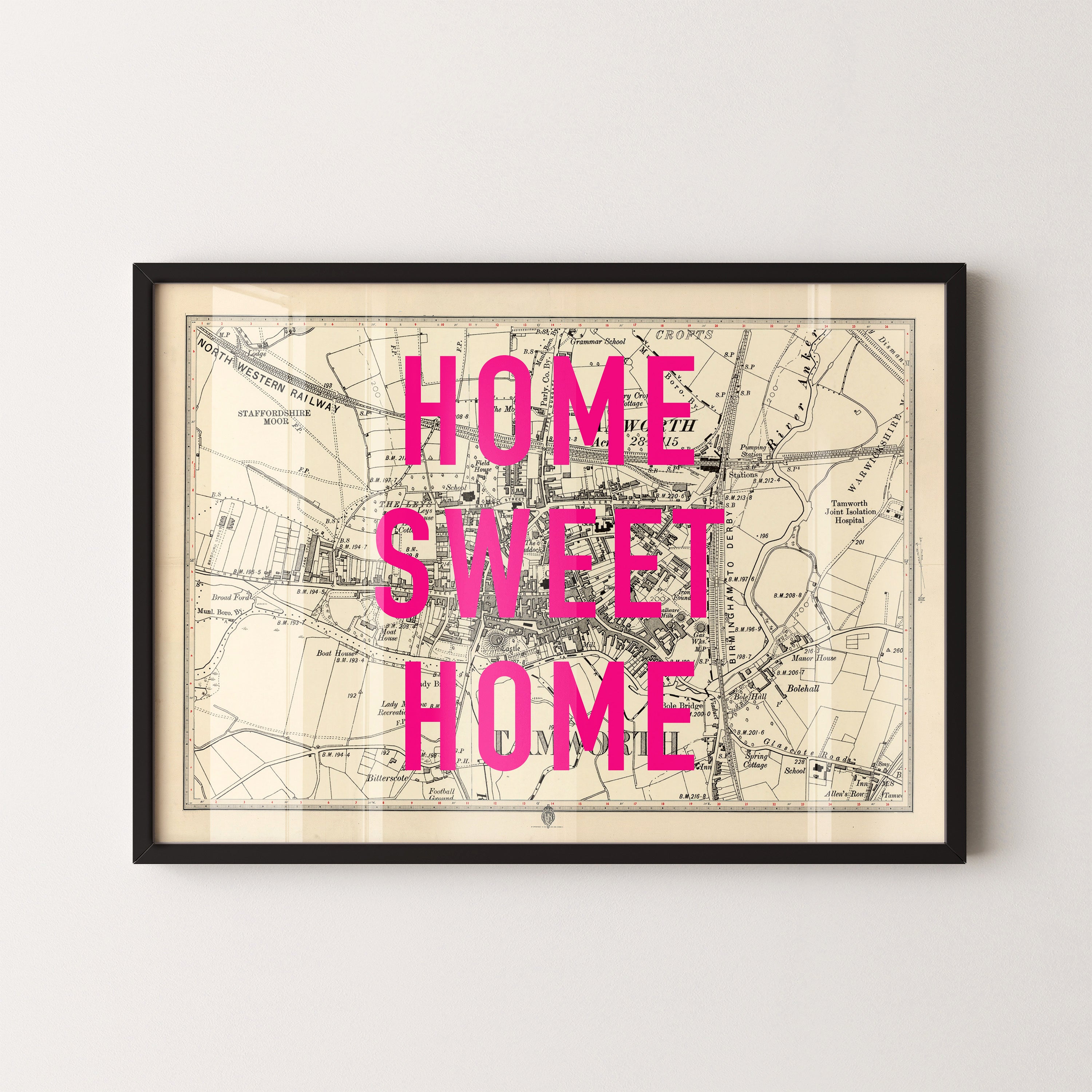 Tamworth Pop Art Map Print (landscape)