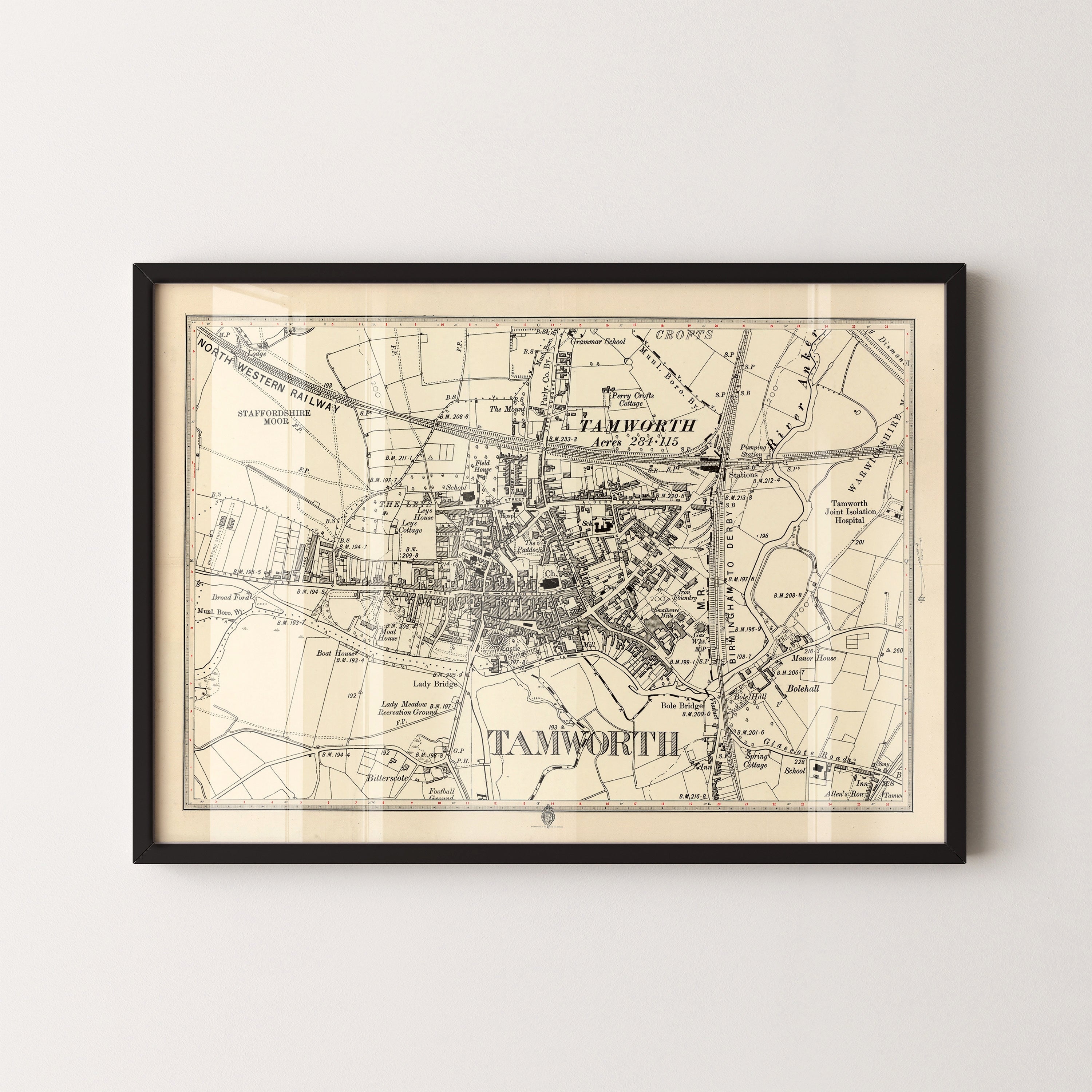 Tamworth Pop Art Map Print (landscape)