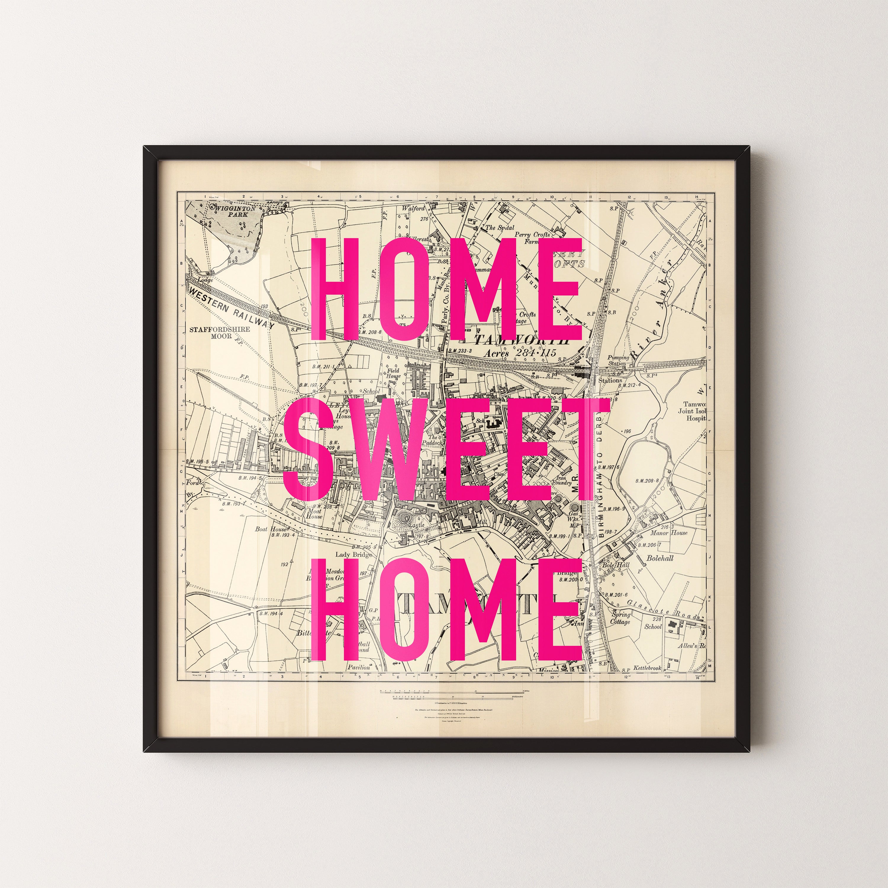 Tamworth Pop Art Map Print (square)