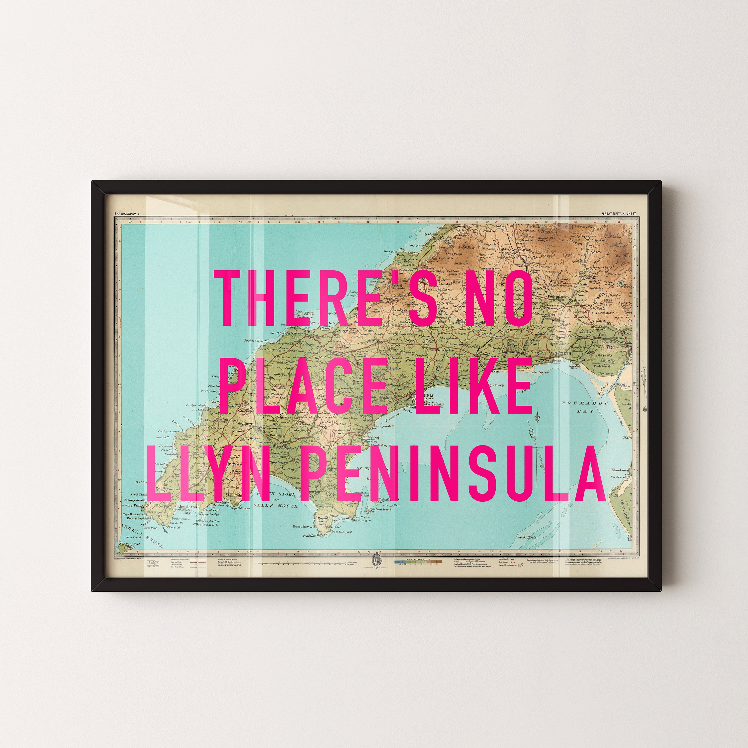 Llyn Peninsula Pop Art Map Print (landscape)