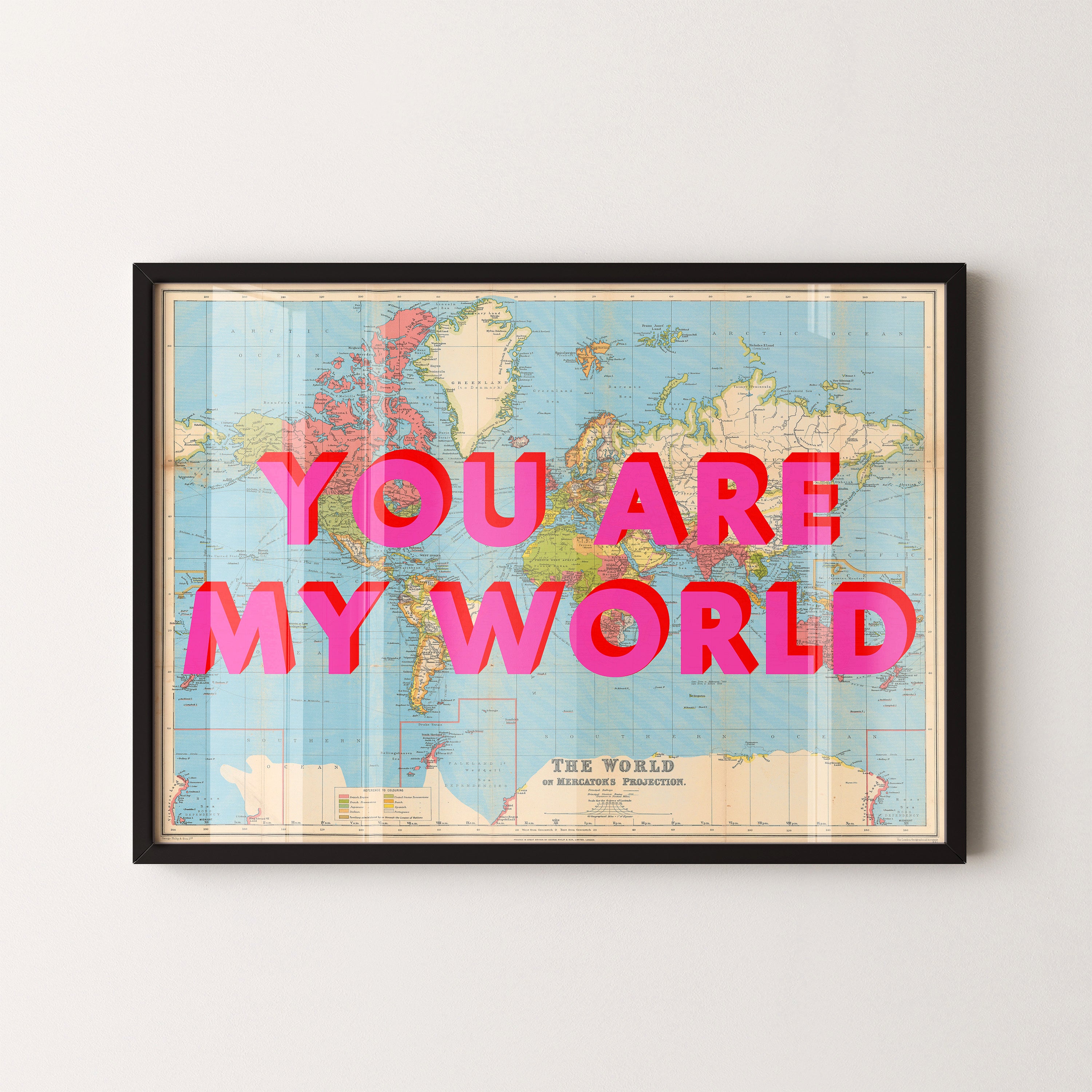 World Pop Art Map Print (landscape)