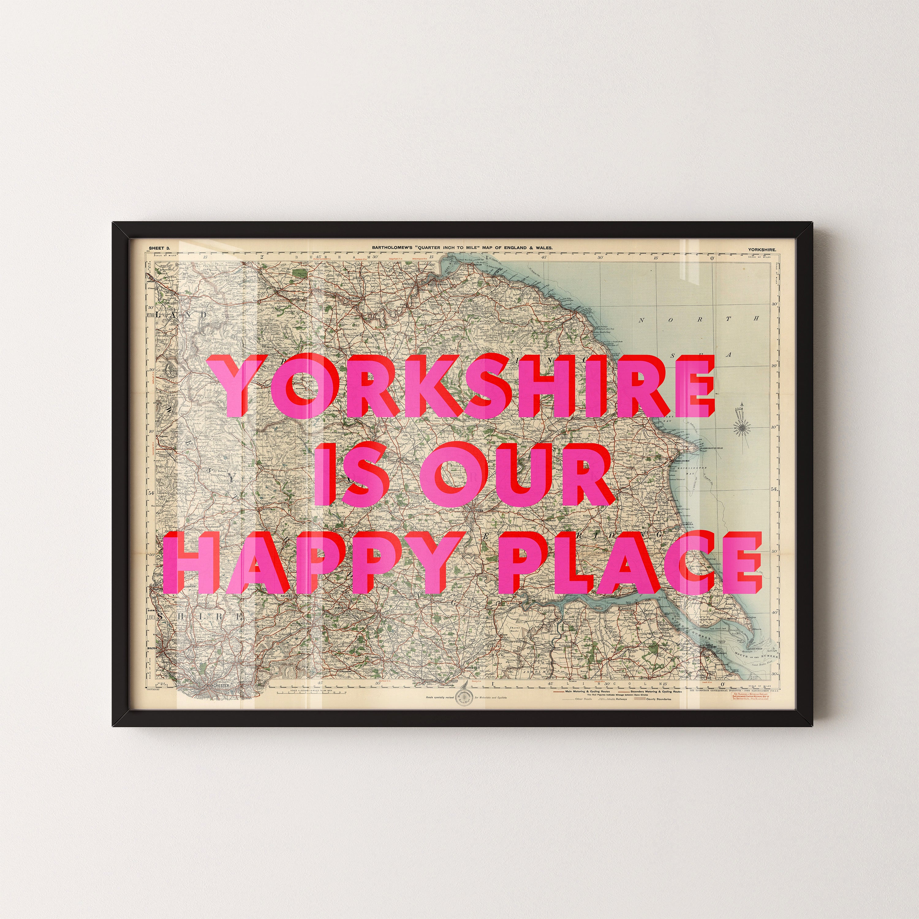 Yorkshire Pop Art Map Print (landscape)