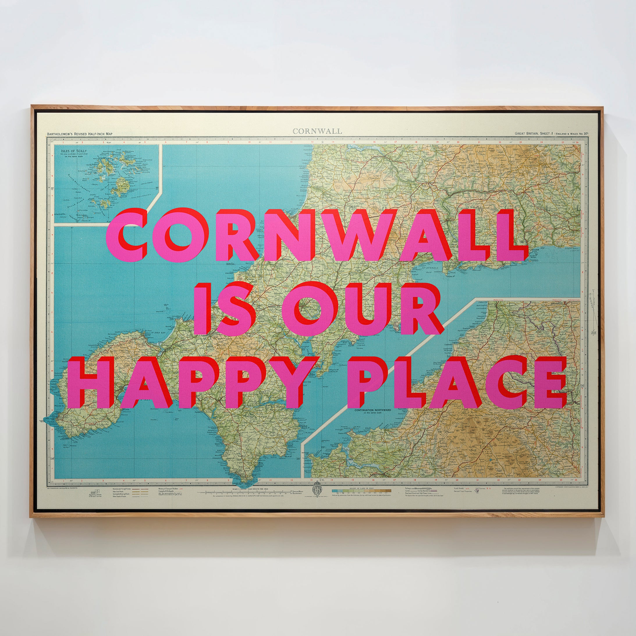 Cornwall Pop Art Map Print (landscape)